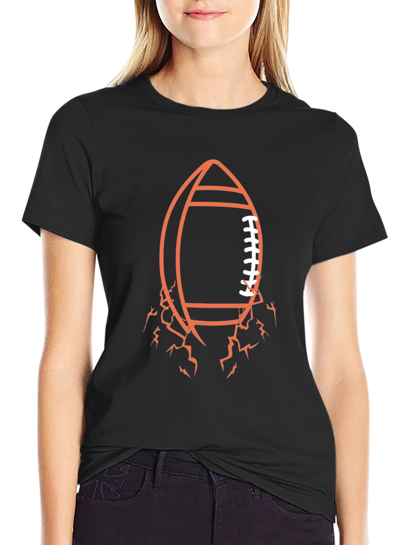 Football Graphic Tee - Black Casual Shirt