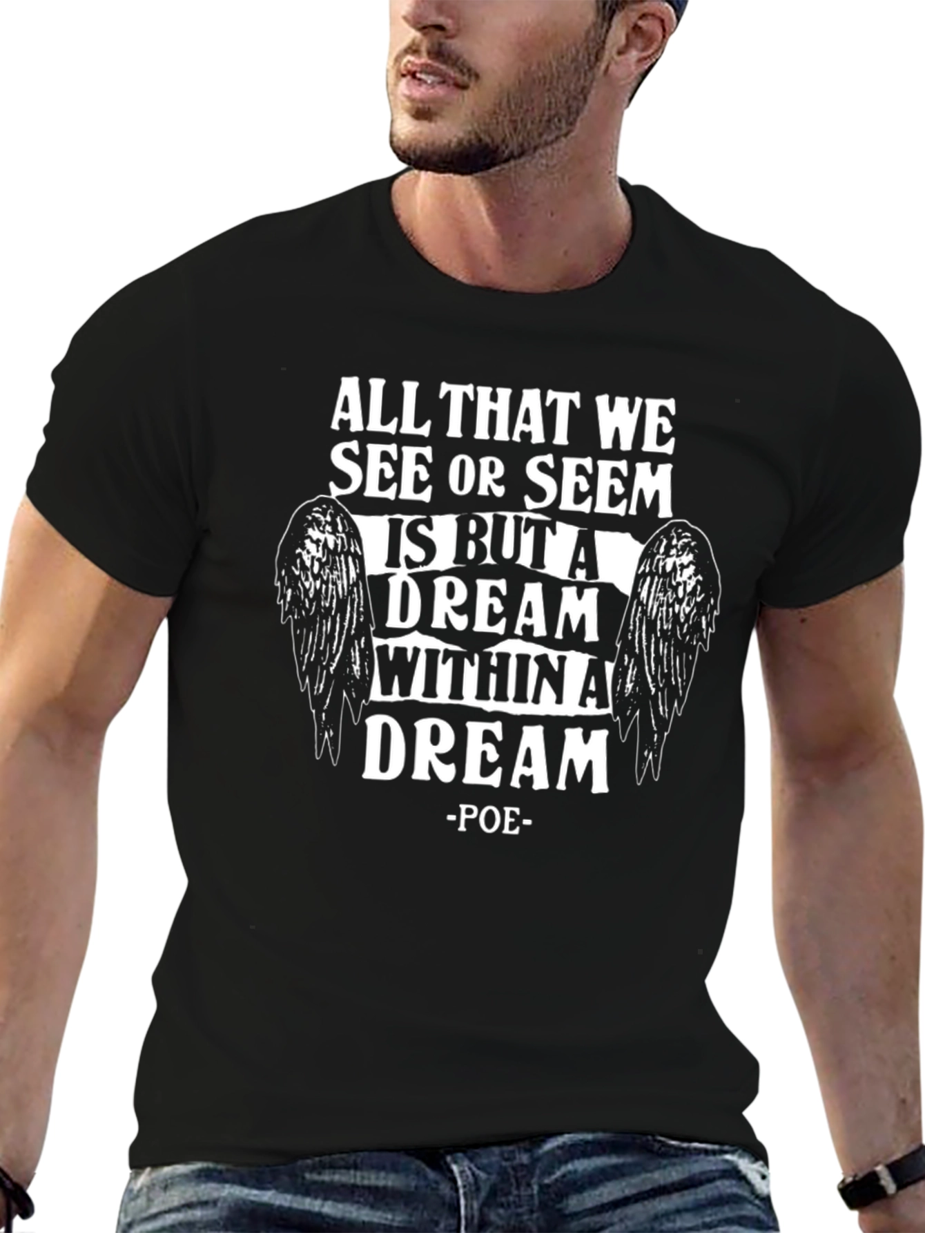Edgar Allan Poe Dream T-Shirt Gothic Poetry Tee