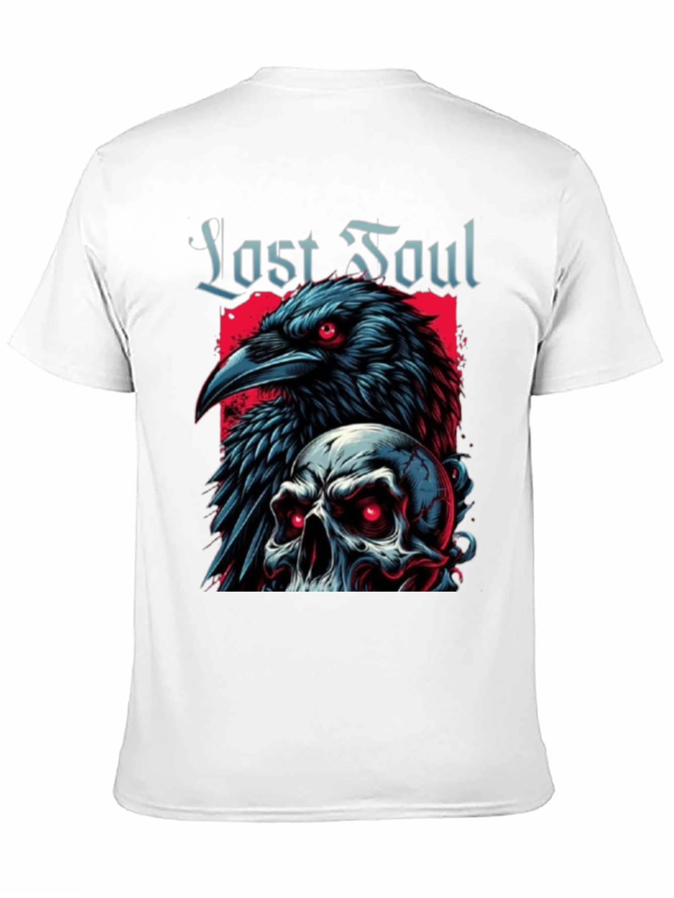 Lost Soul Raven Skull Graphic T-Shirt