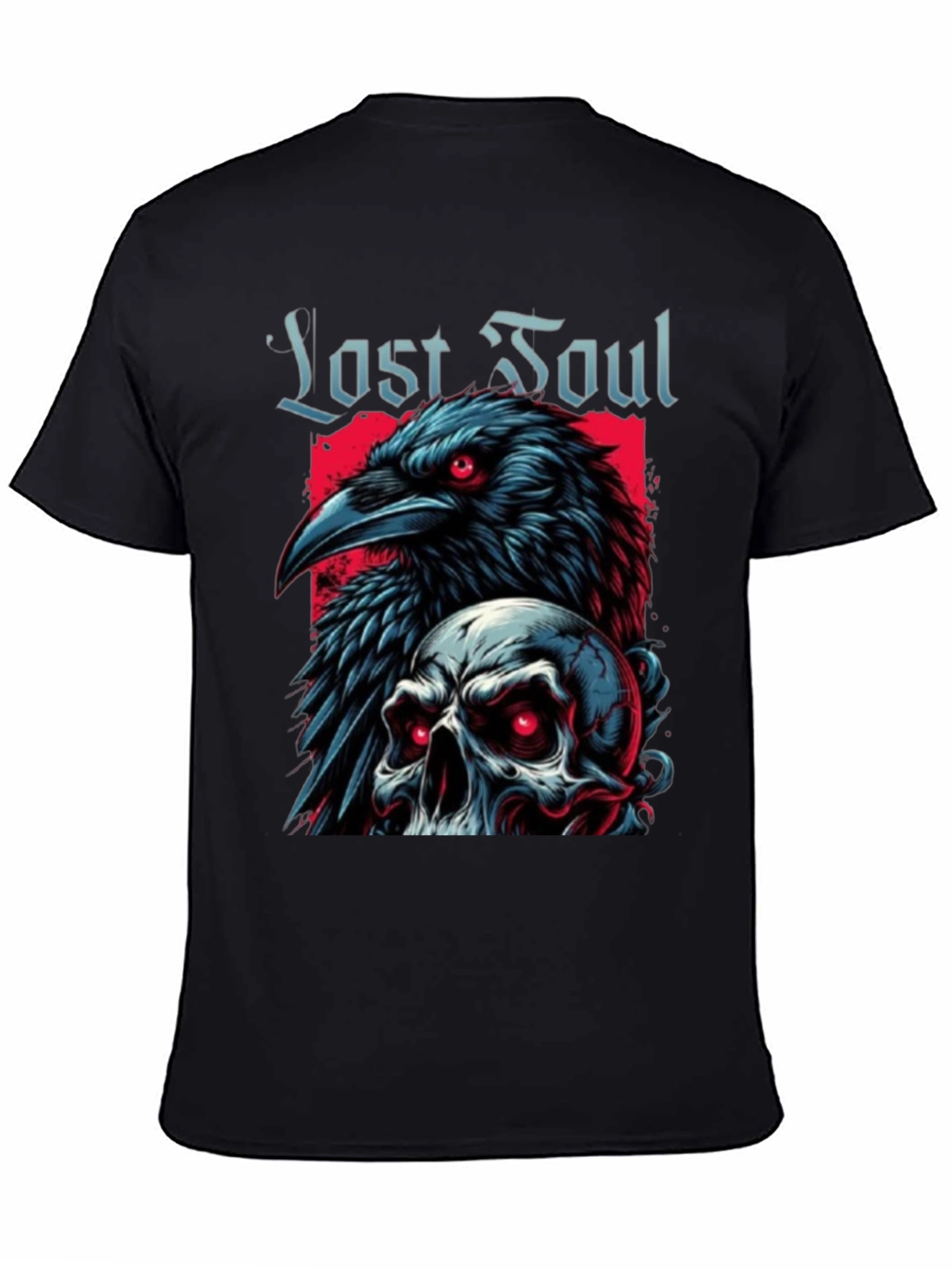 Lost Soul Raven Skull Graphic T-Shirt