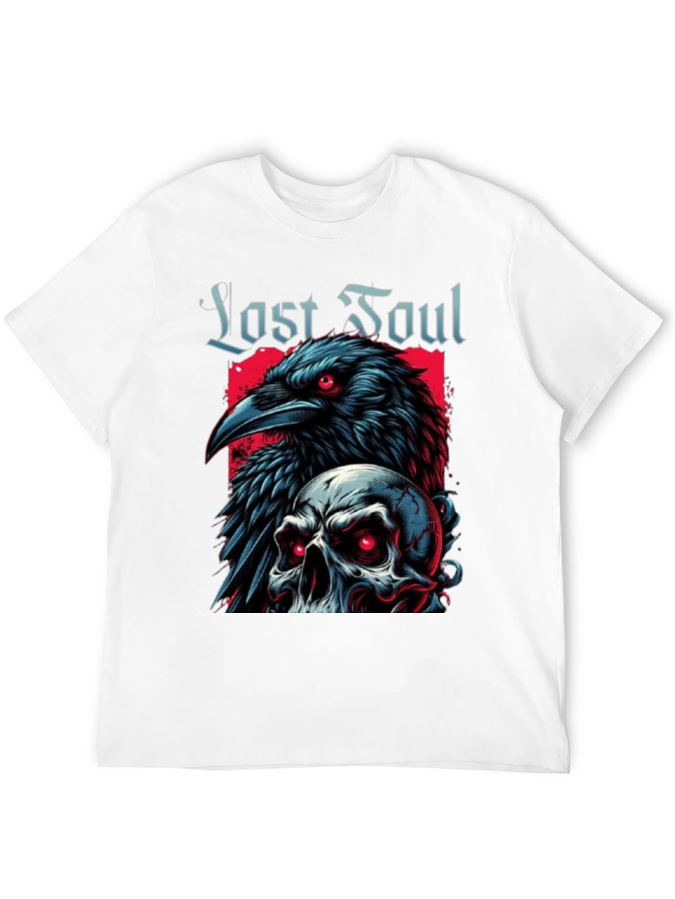 Lost Soul Raven Skull Graphic T-Shirt