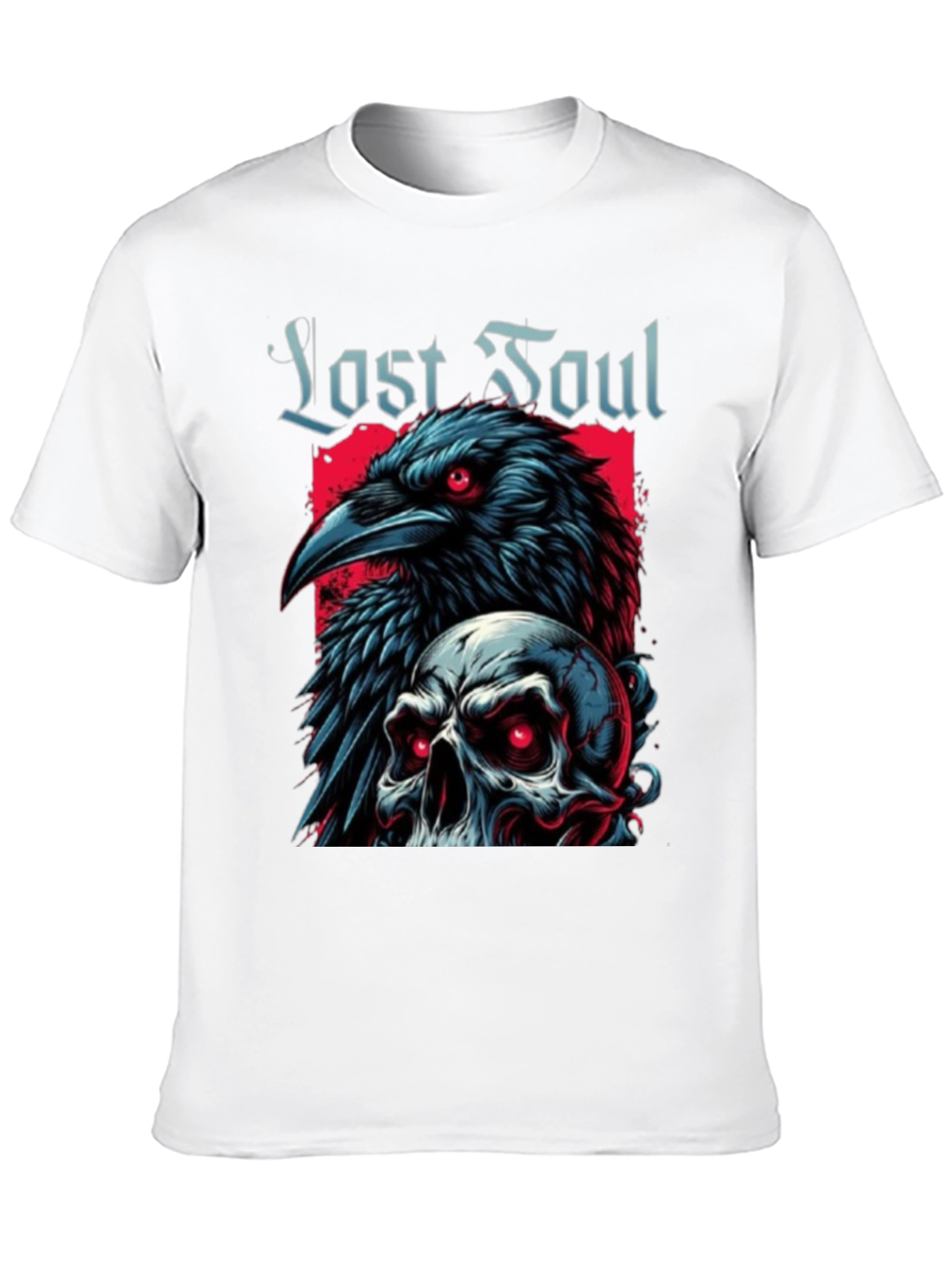 Lost Soul Raven Skull Graphic T-Shirt