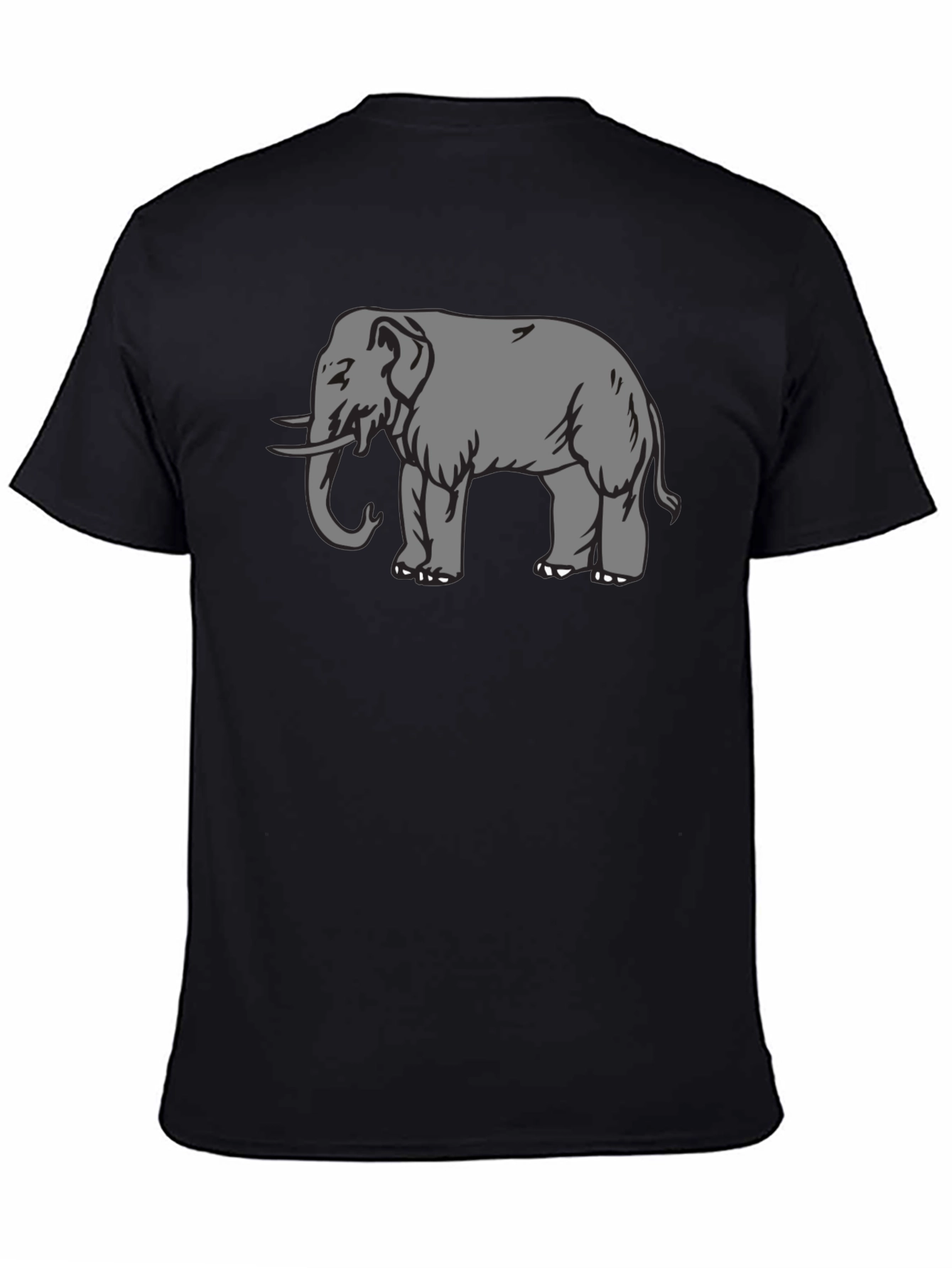 Elephant Graphic Black T-Shirt for Men