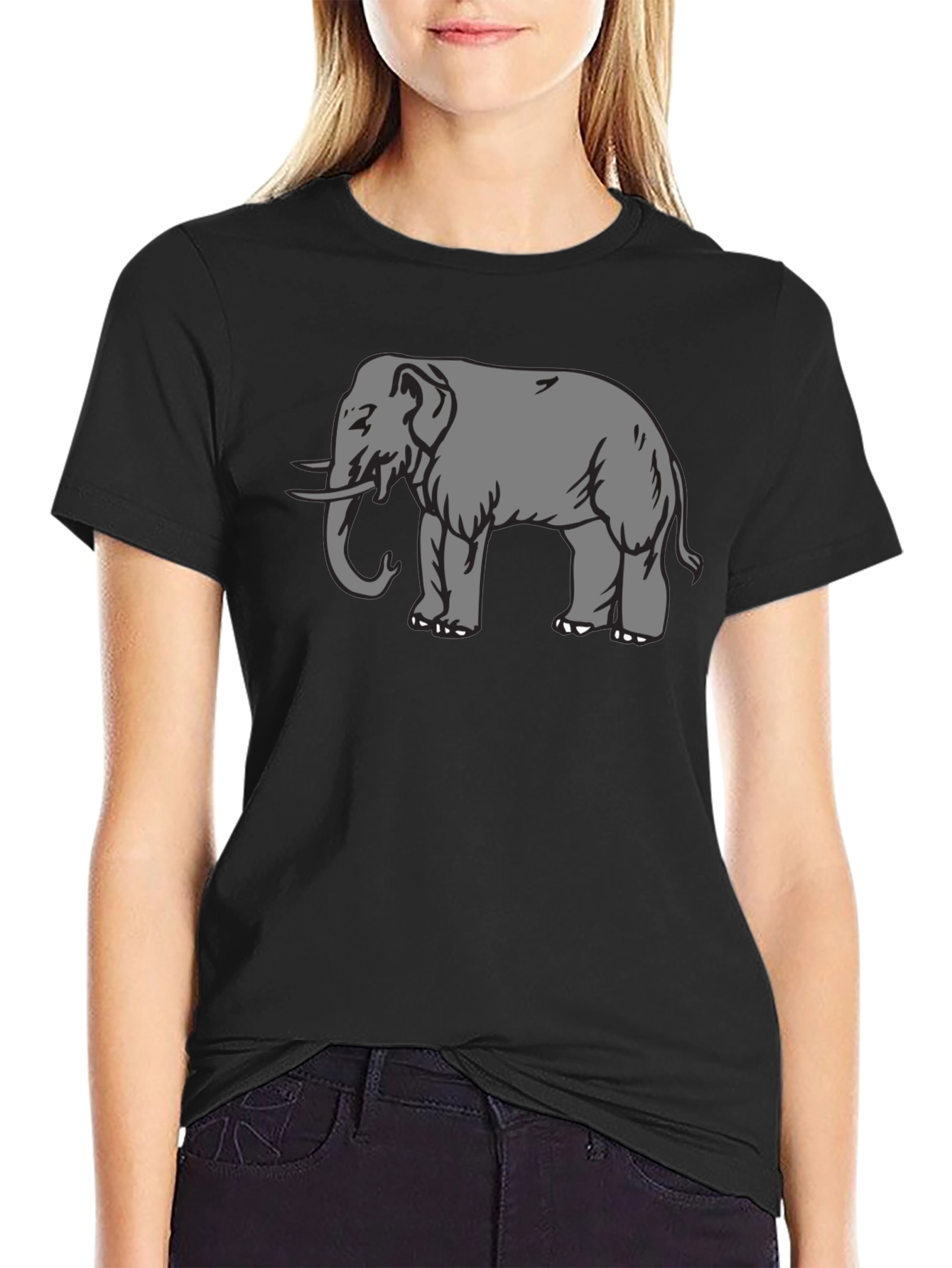 Elephant Graphic Black T-Shirt for Men