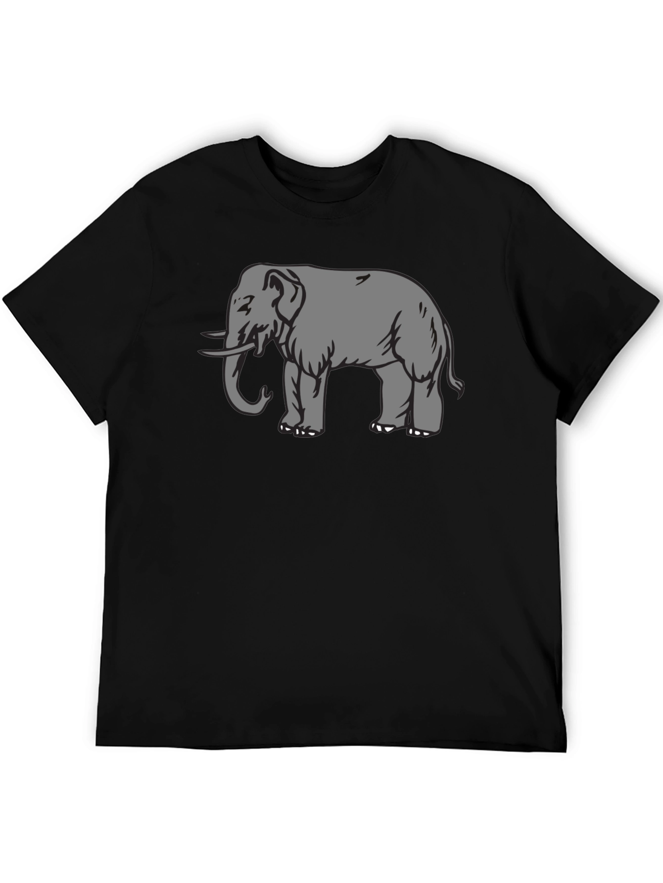 Elephant Graphic Black T-Shirt for Men