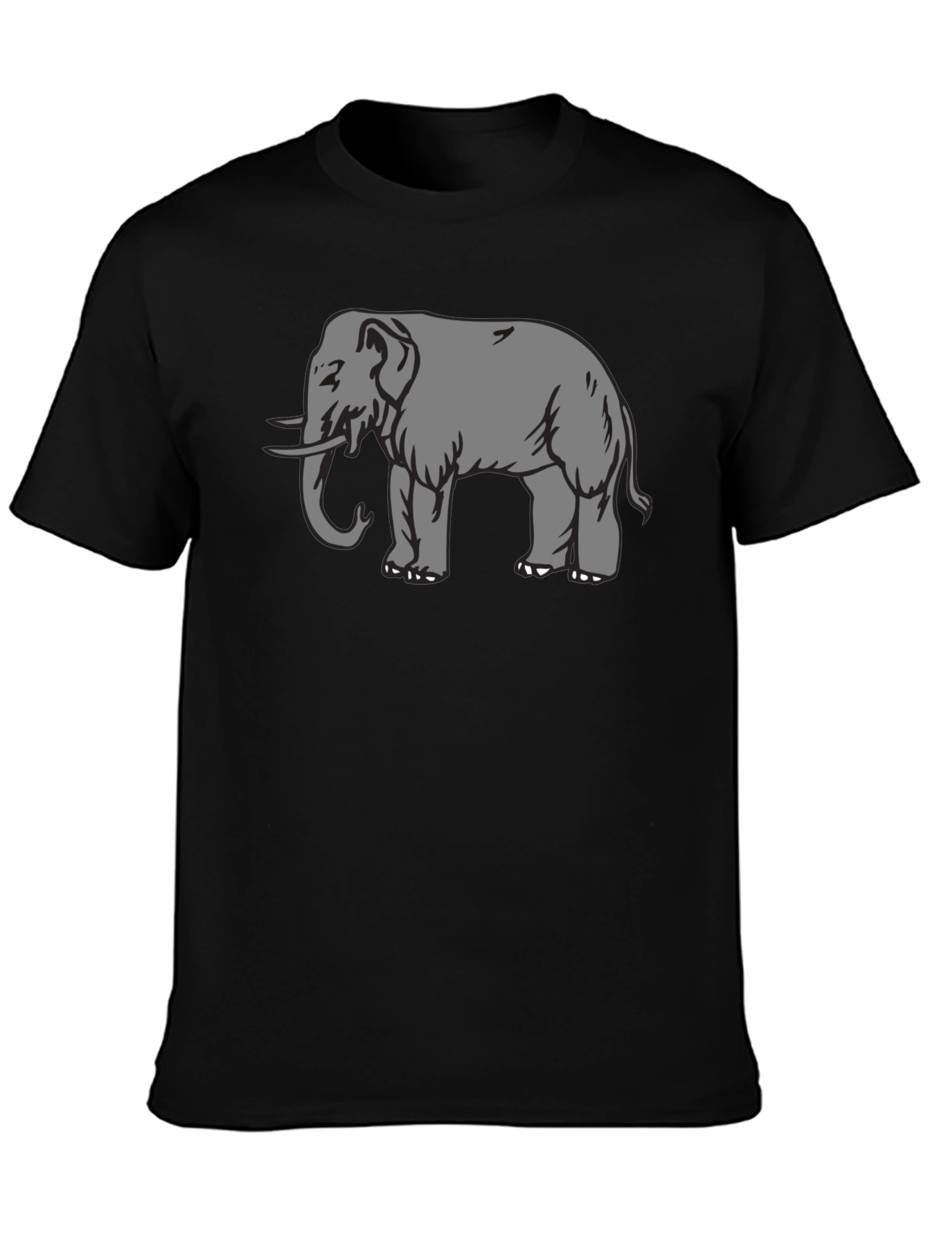 Elephant Graphic Black T-Shirt for Men