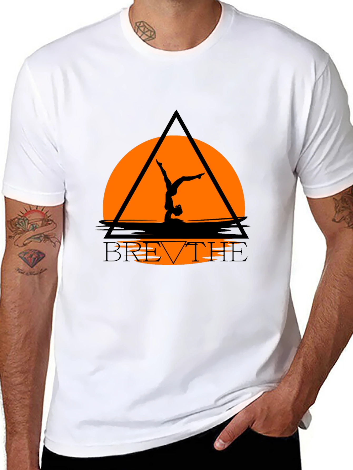 Breathe Yoga Graphic Tee - Black Relaxed Fit