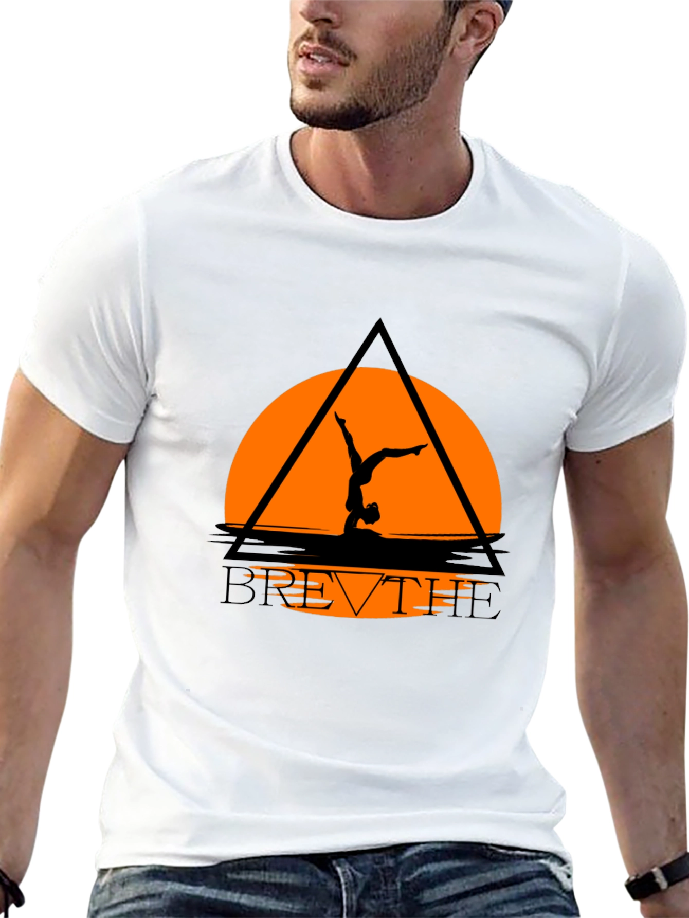 Breathe Yoga Graphic Tee - Black Relaxed Fit