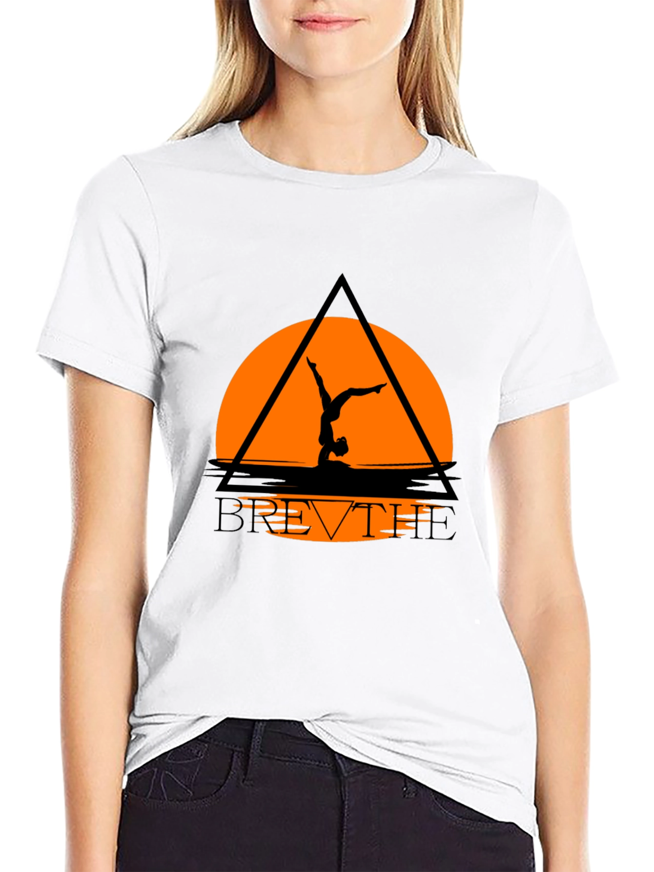 Breathe Yoga Graphic Tee - Black Relaxed Fit
