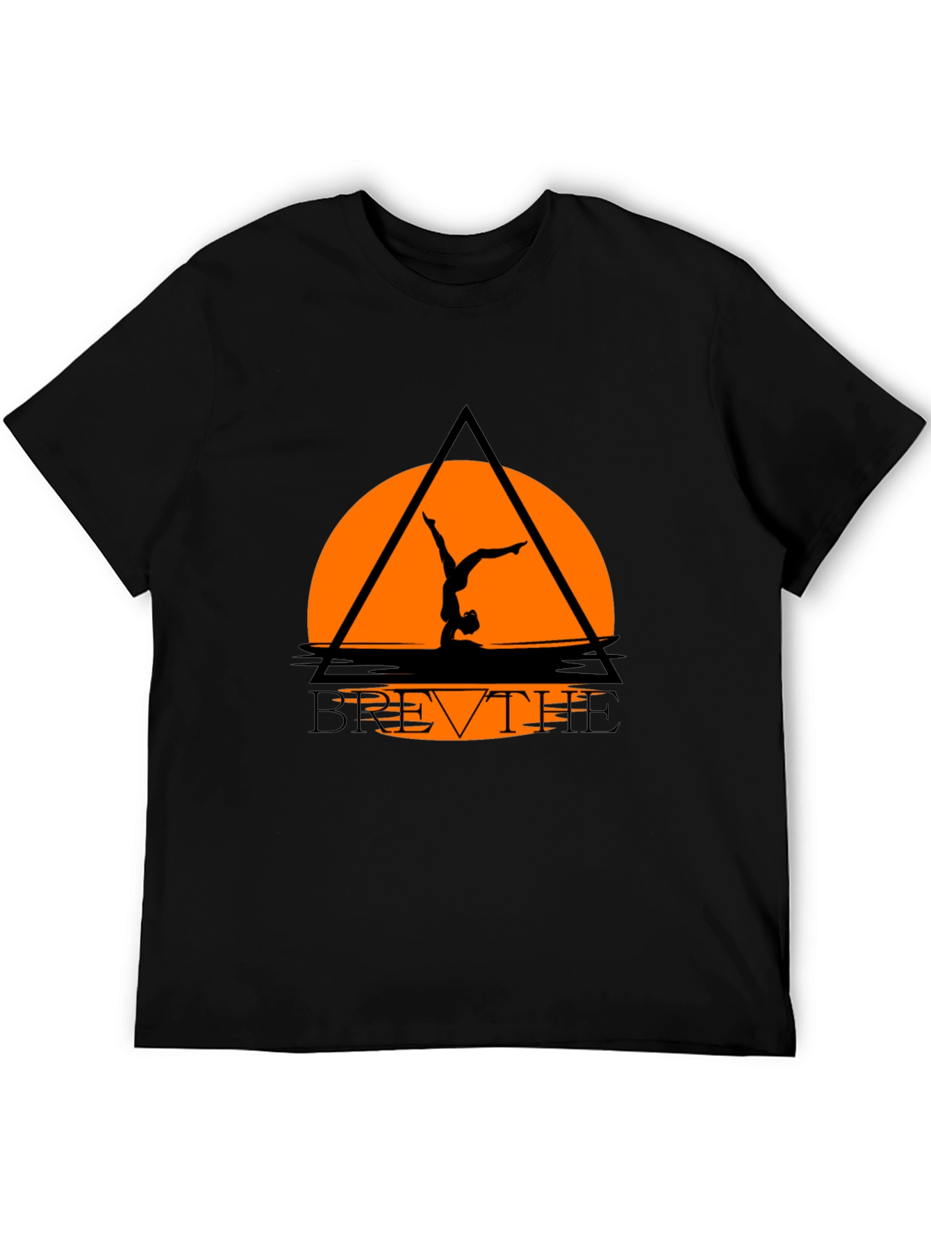 Breathe Yoga Graphic Tee - Black Relaxed Fit