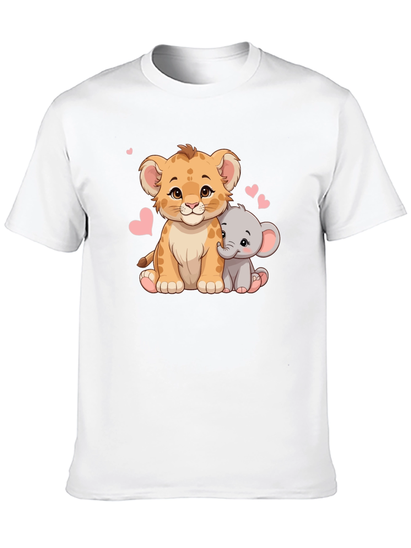 Cute Lion & Elephant Heart Tee