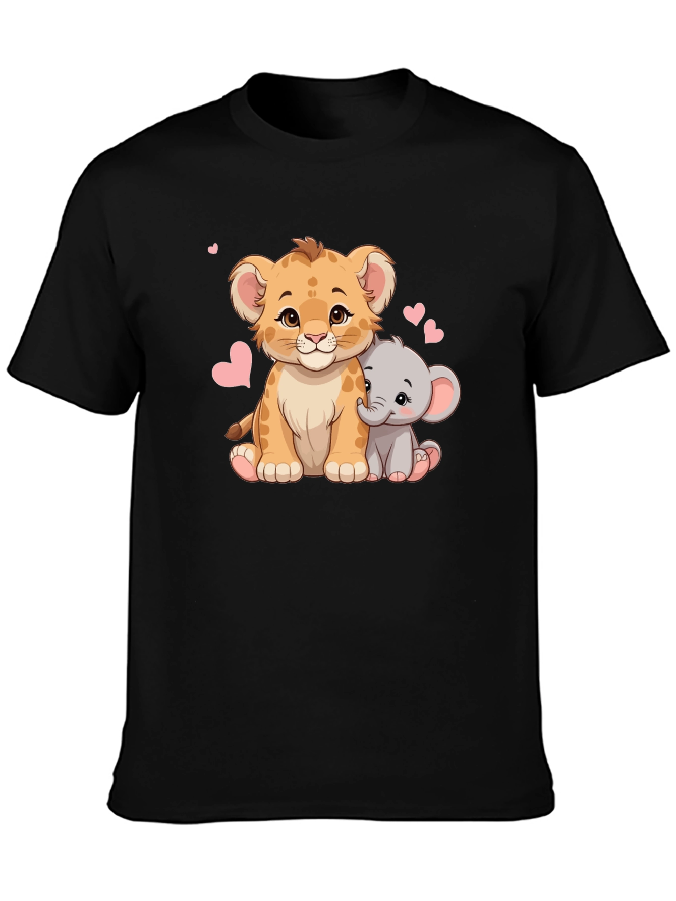 Cute Lion & Elephant Heart Tee
