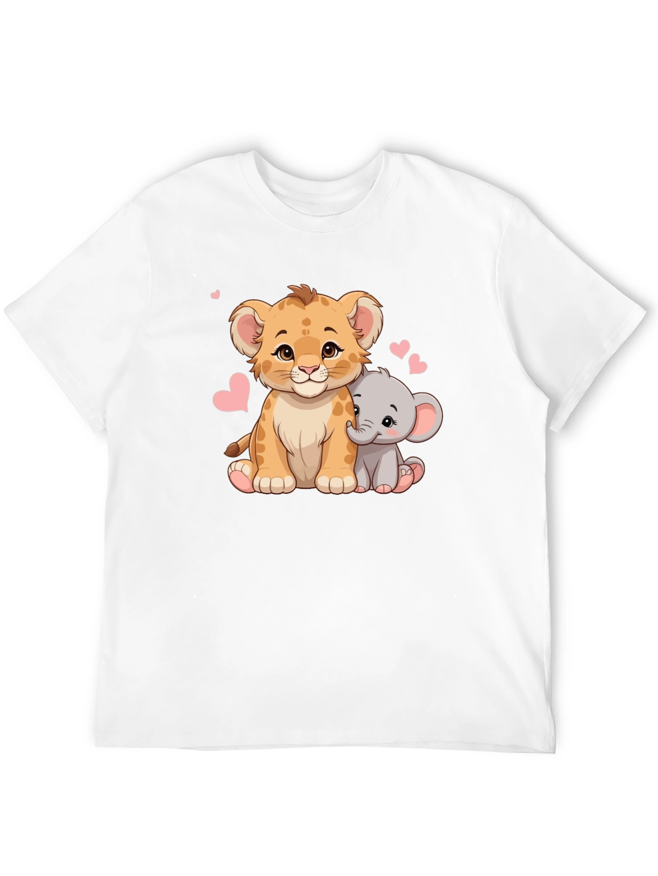 Cute Lion & Elephant Heart Tee