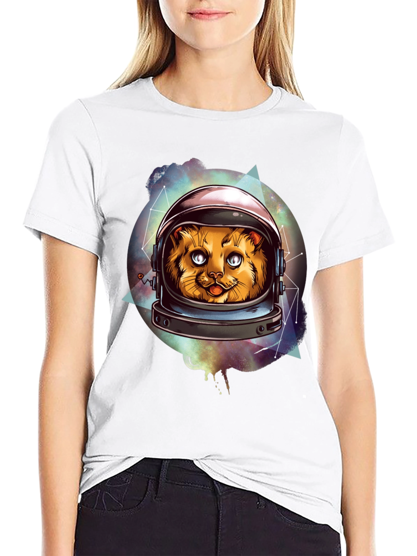 Cosmic Cat Astronaut Graphic Tee