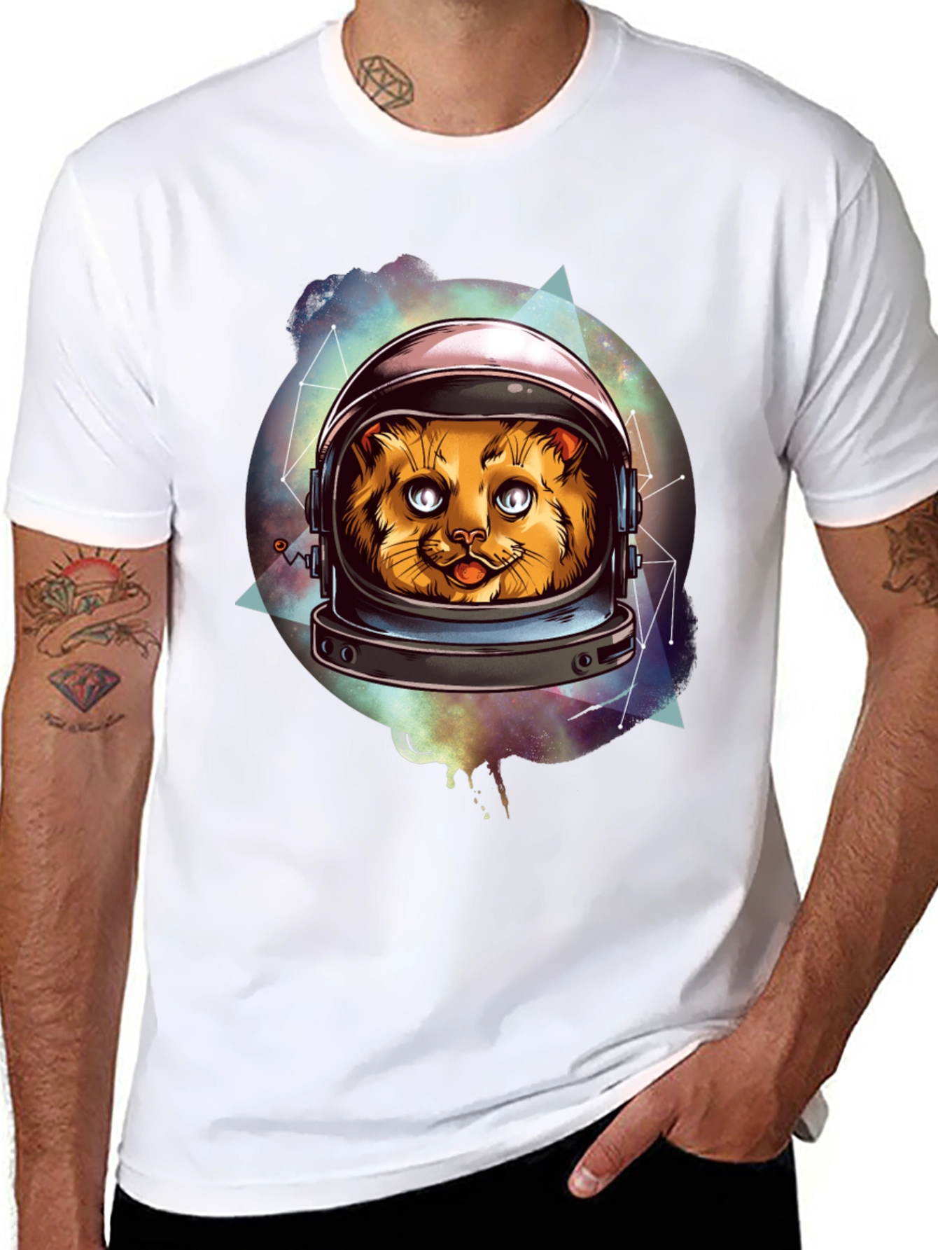 Cosmic Cat Astronaut Graphic Tee