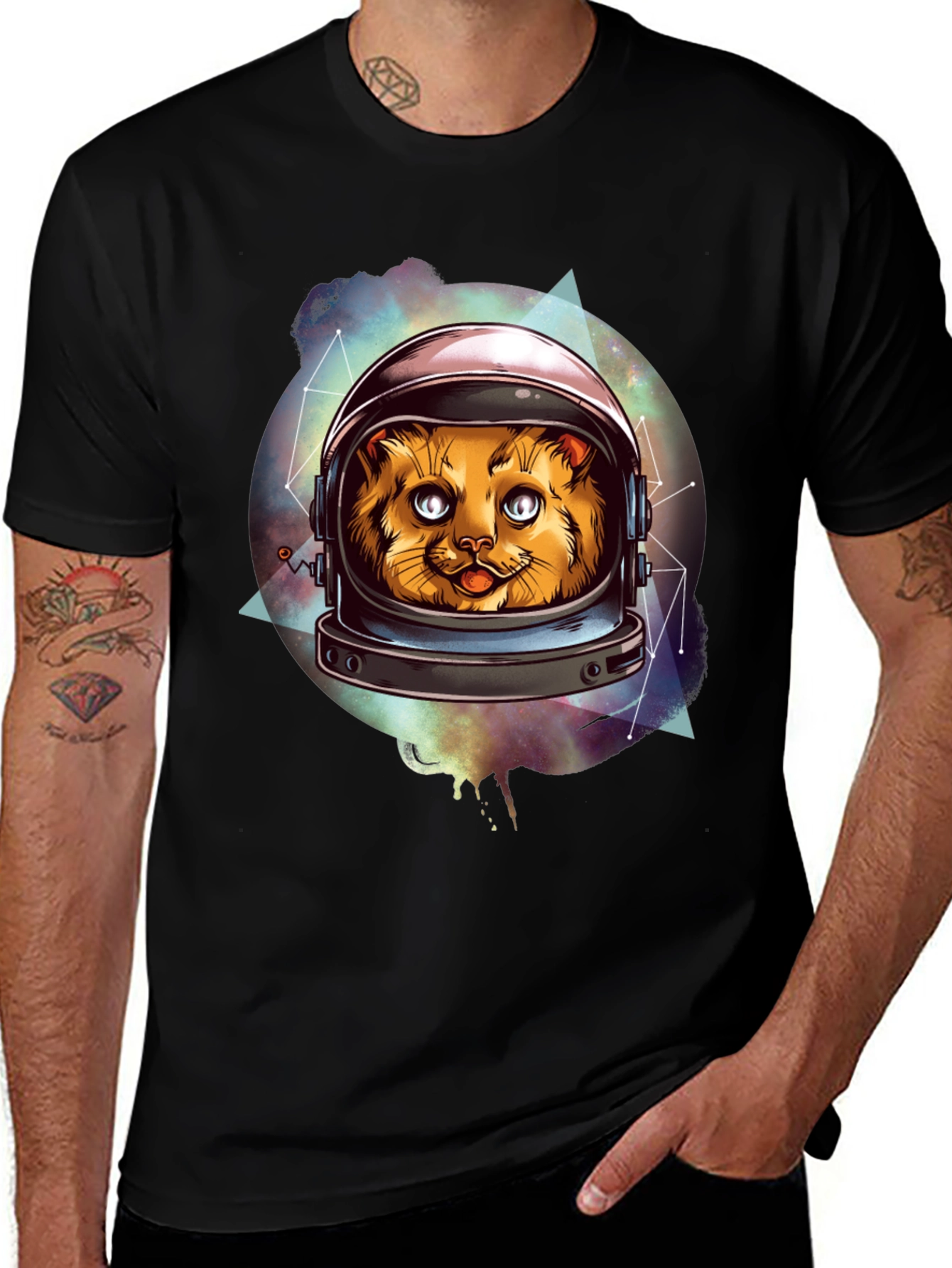 Cosmic Cat Astronaut Graphic Tee