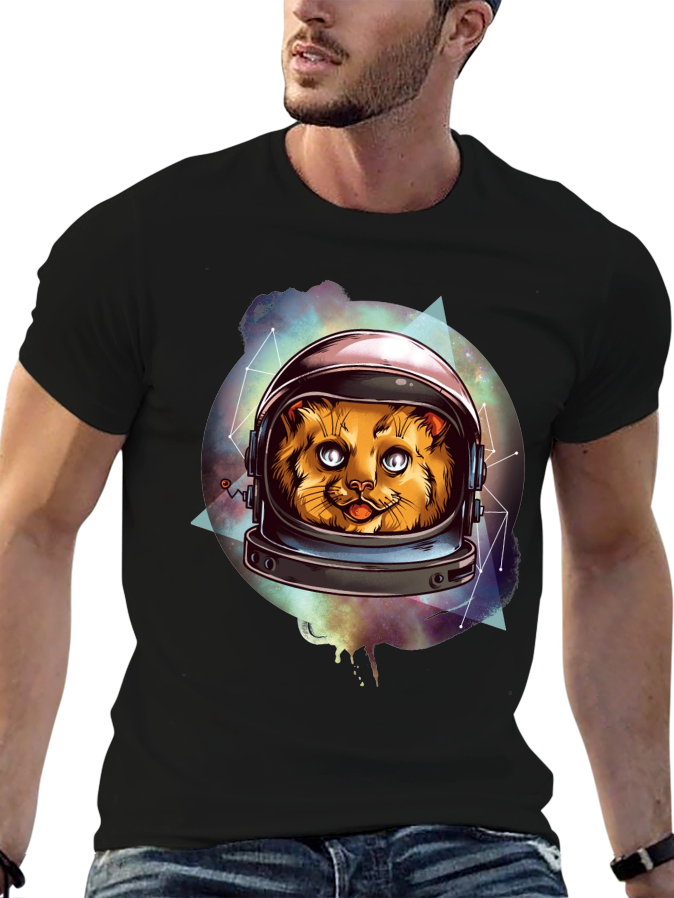 Cosmic Cat Astronaut Graphic Tee