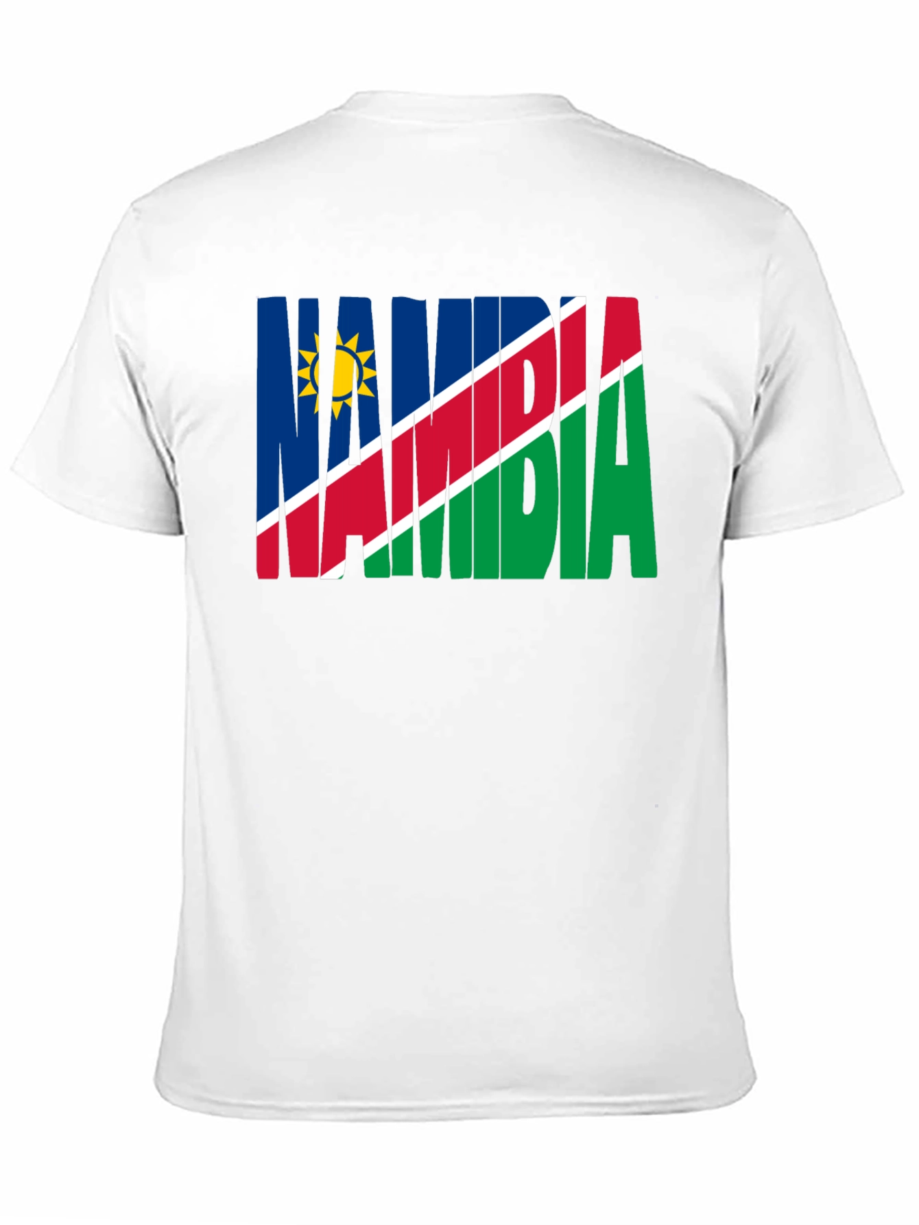 Namibia Flag T-Shirt - Black Crew Neck Tee