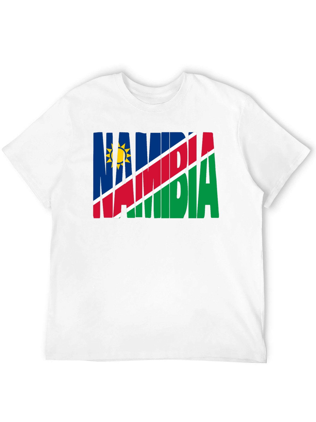 Namibia Flag T-Shirt - Black Crew Neck Tee