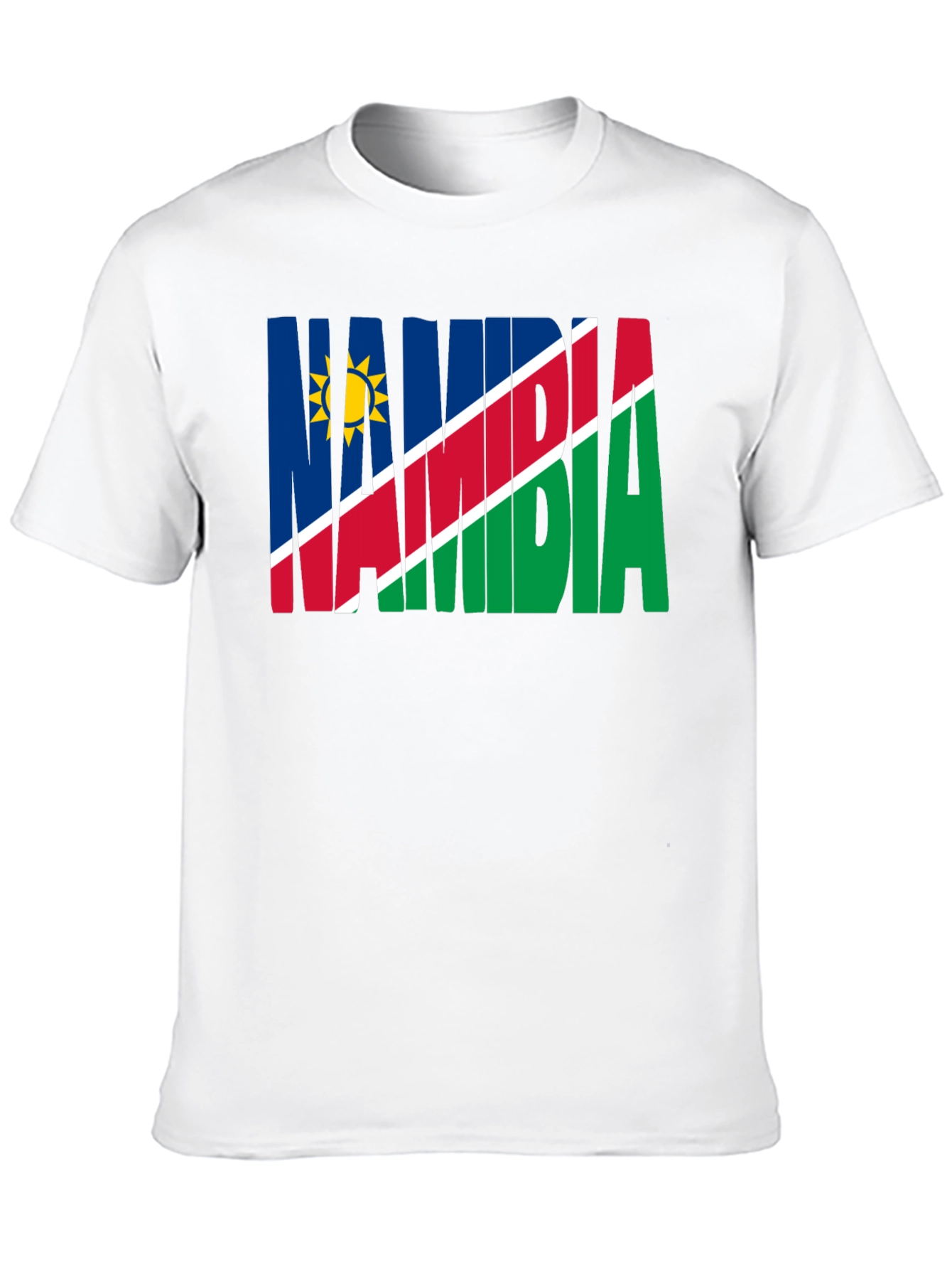 Namibia Flag T-Shirt - Black Crew Neck Tee