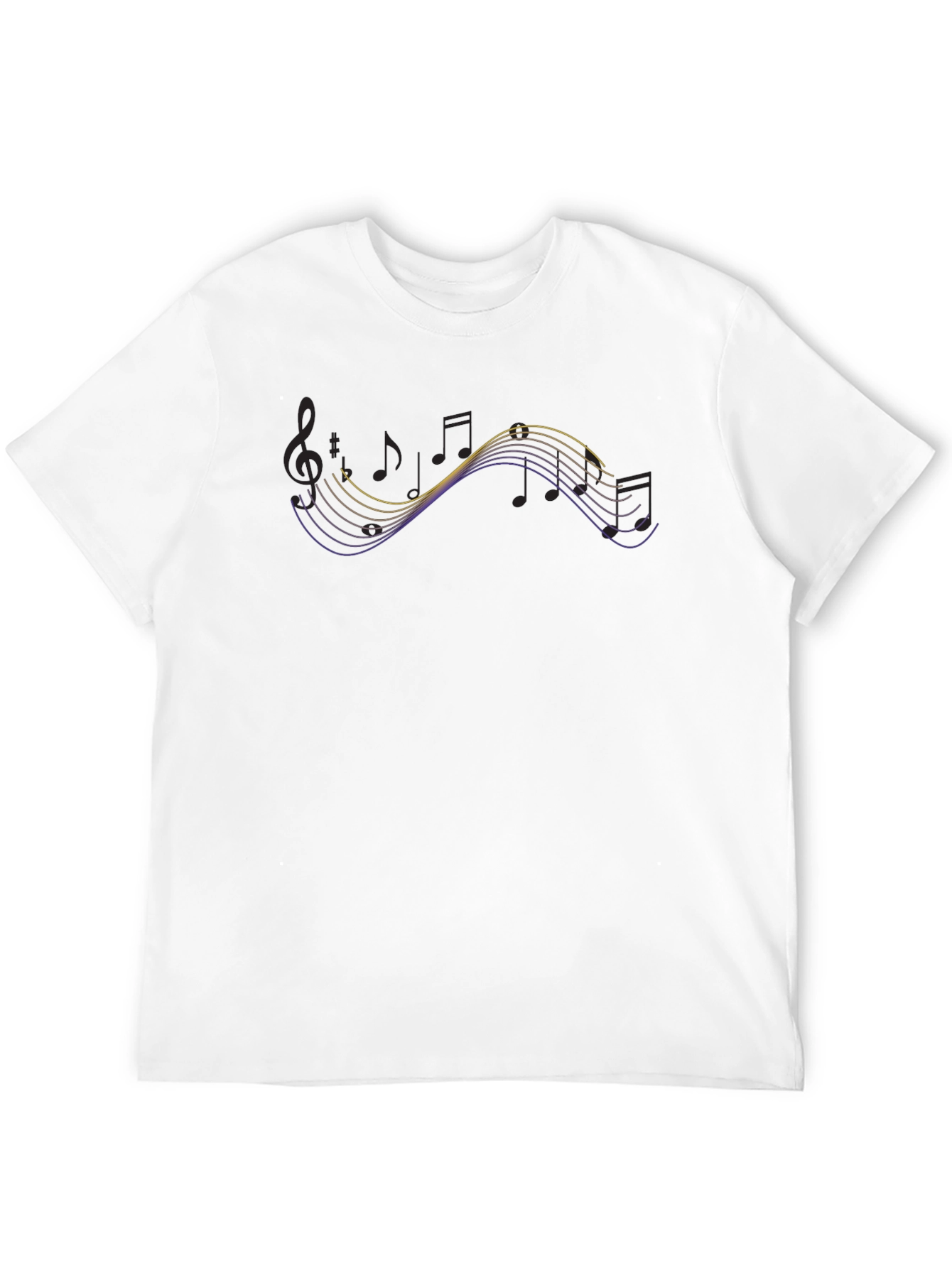 Musical Note Wave Black T-Shirt