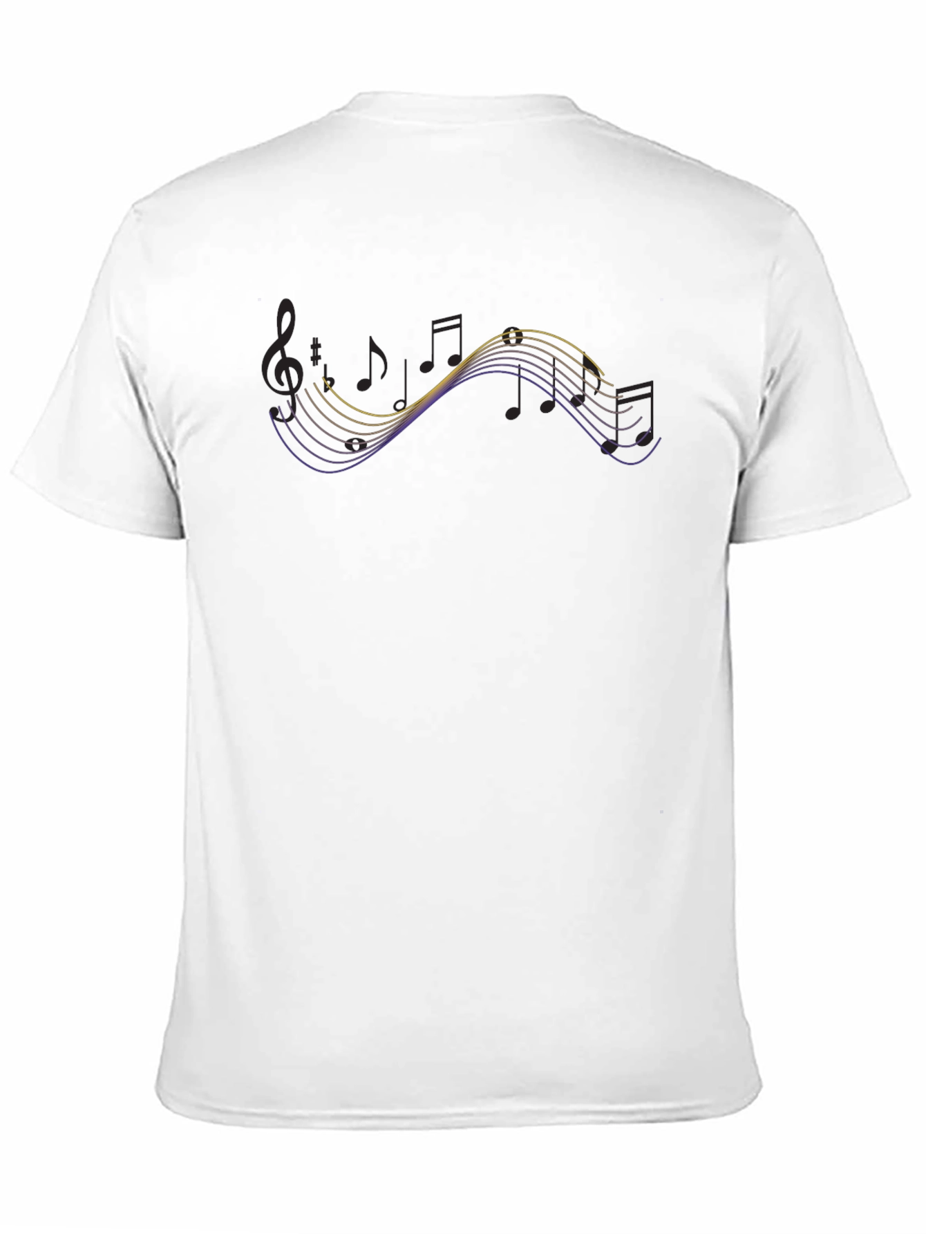 Musical Note Wave Black T-Shirt