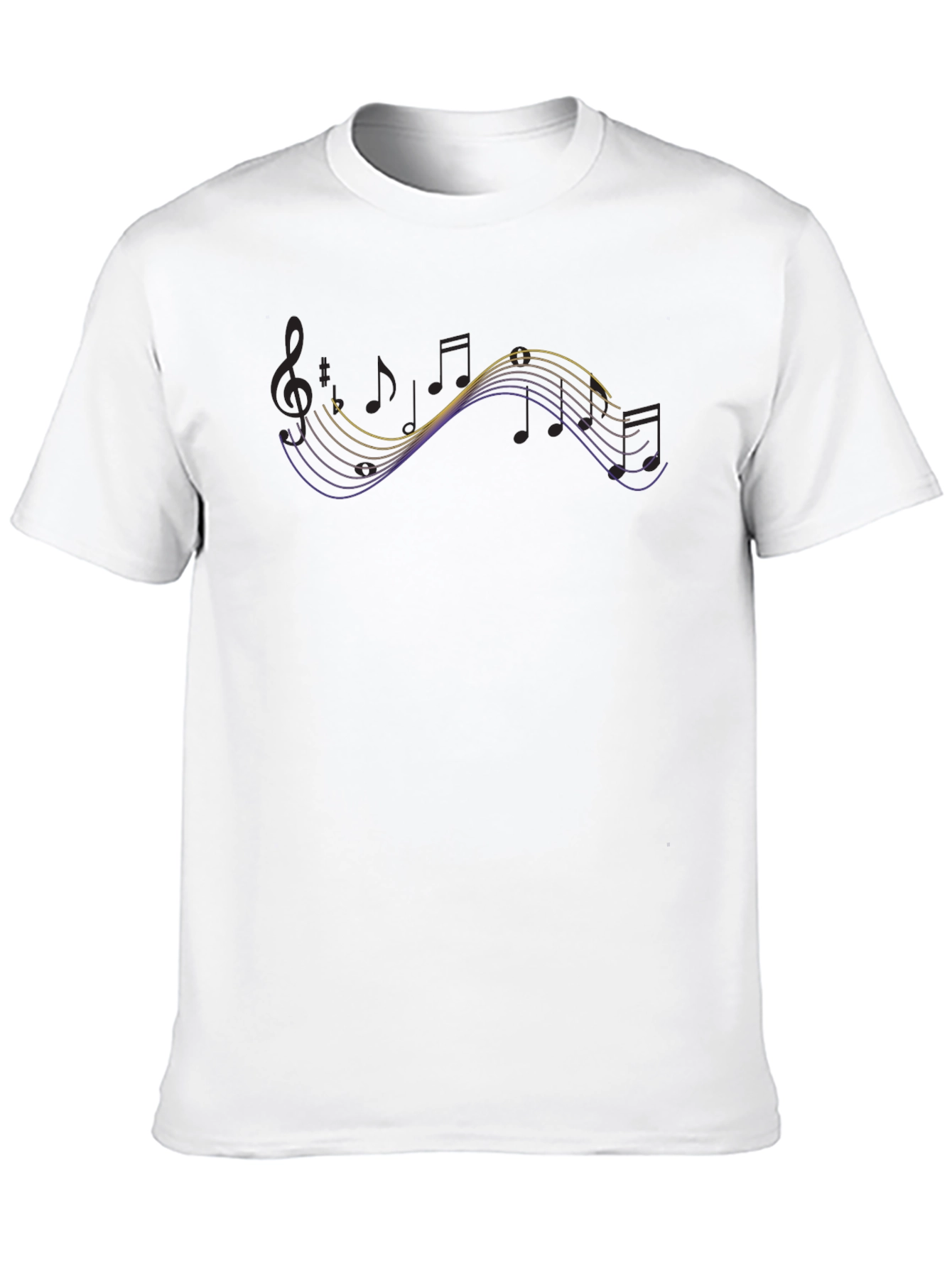 Musical Note Wave Black T-Shirt
