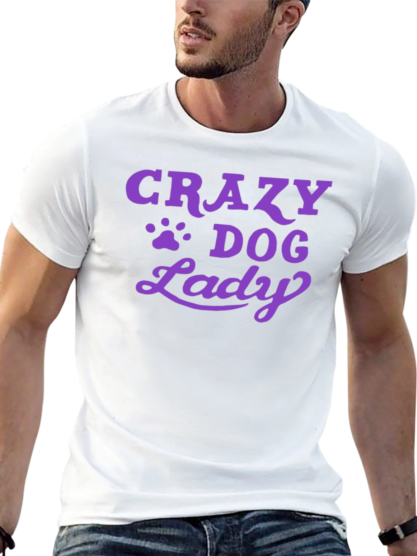 Crazy Dog Lady Graphic Tee - Black