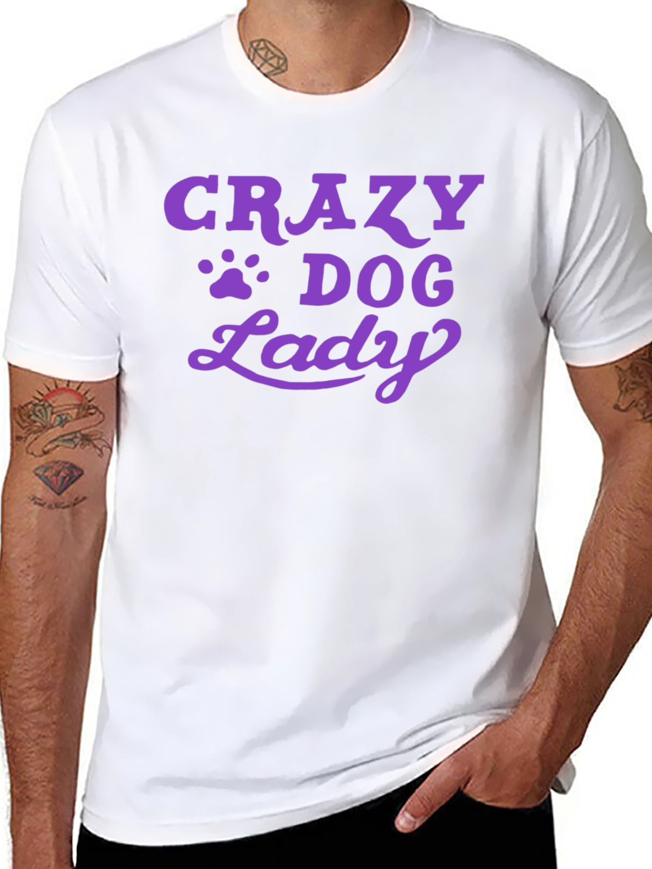 Crazy Dog Lady Graphic Tee - Black