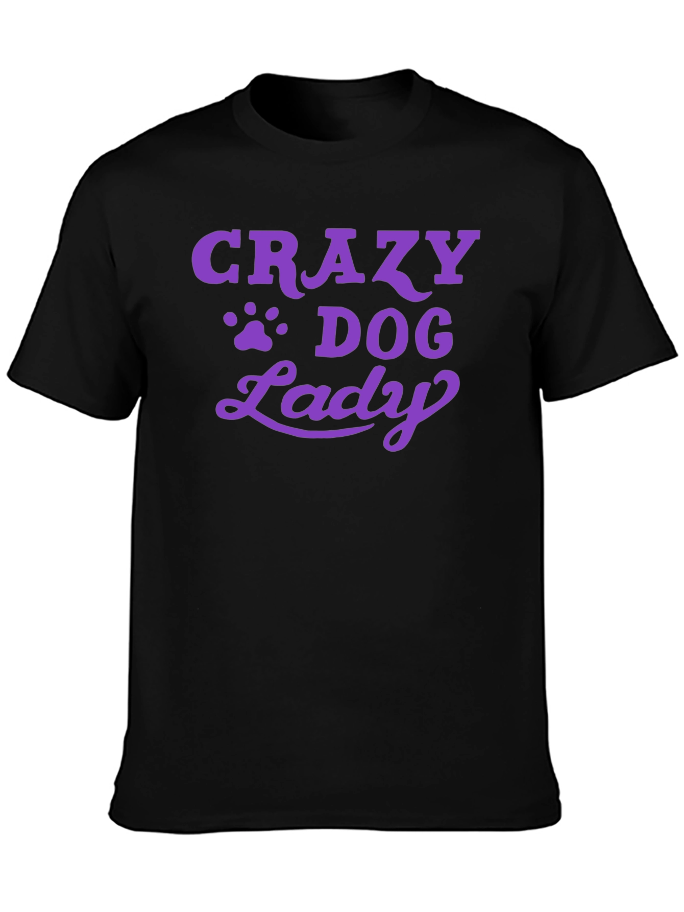 Crazy Dog Lady Graphic Tee - Black
