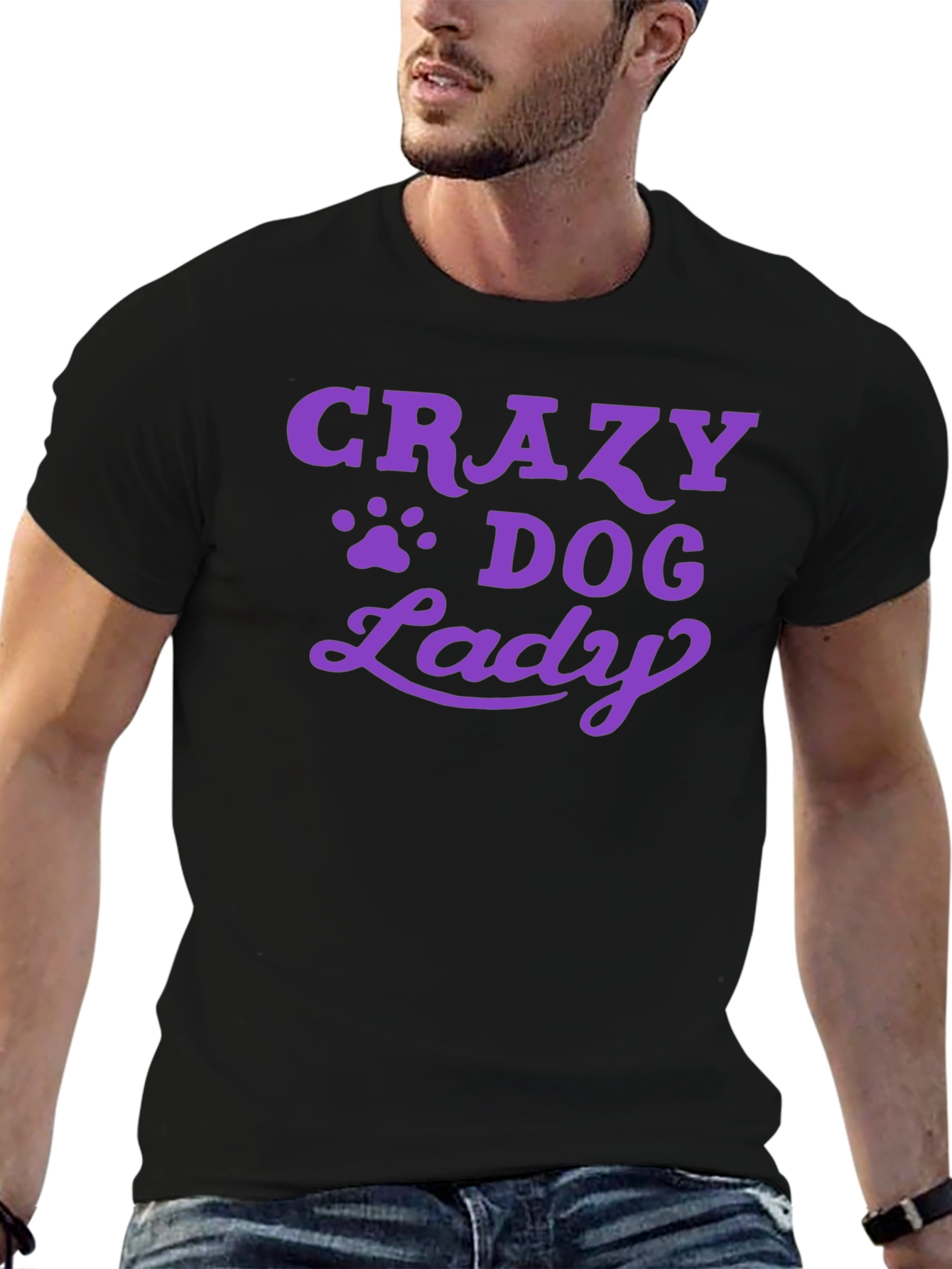 Crazy Dog Lady Graphic Tee - Black