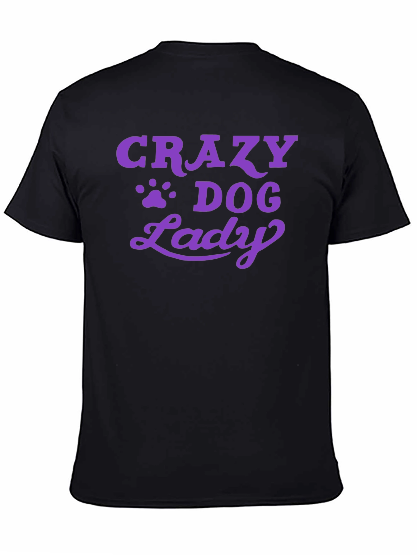 Crazy Dog Lady Graphic Tee - Black