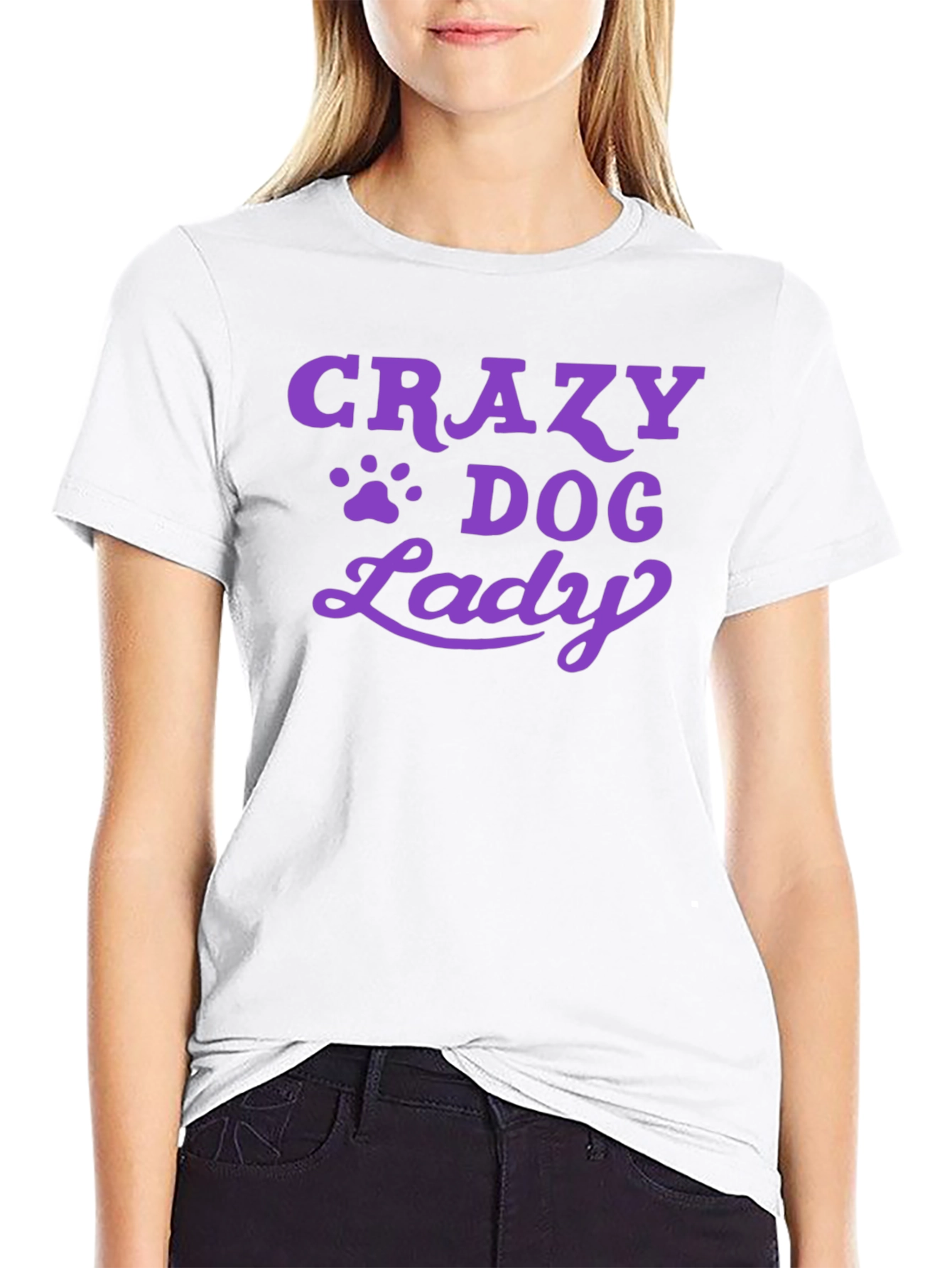 Crazy Dog Lady Graphic Tee - Black