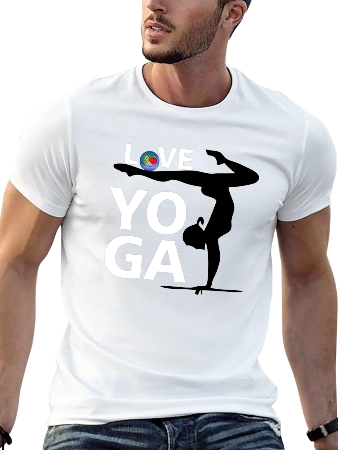 Love Yoga Graphic Tee - Black Cotton Shirt