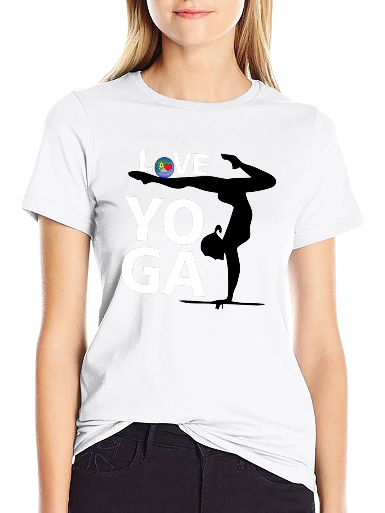 Love Yoga Graphic Tee - Black Cotton Shirt