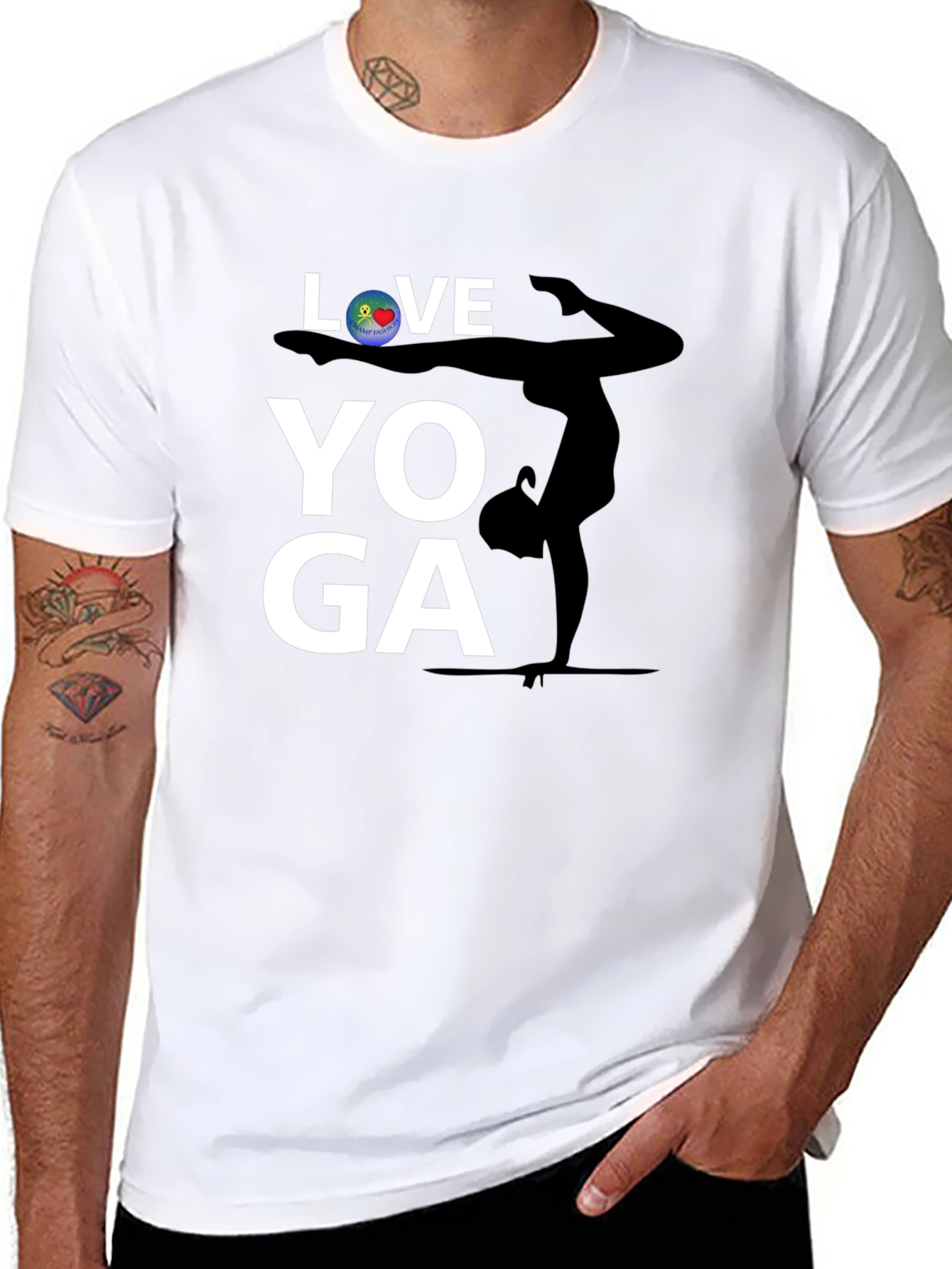 Love Yoga Graphic Tee - Black Cotton Shirt