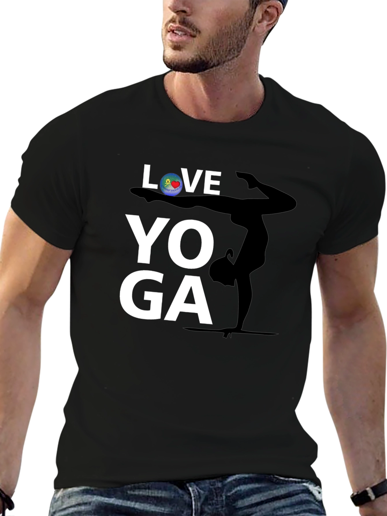 Love Yoga Graphic Tee - Black Cotton Shirt