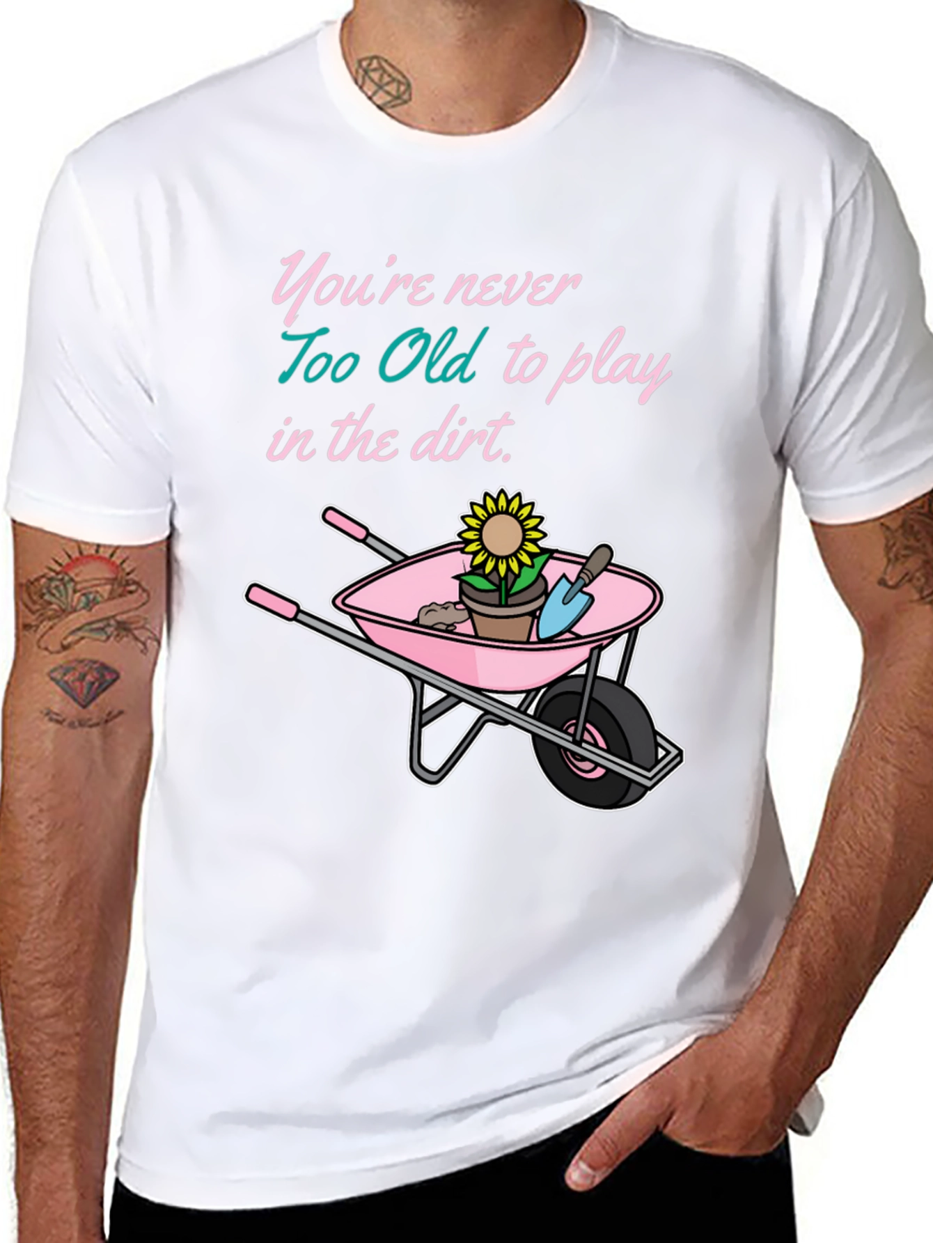 Funny Gardening T-Shirt: Never Too Old To Play