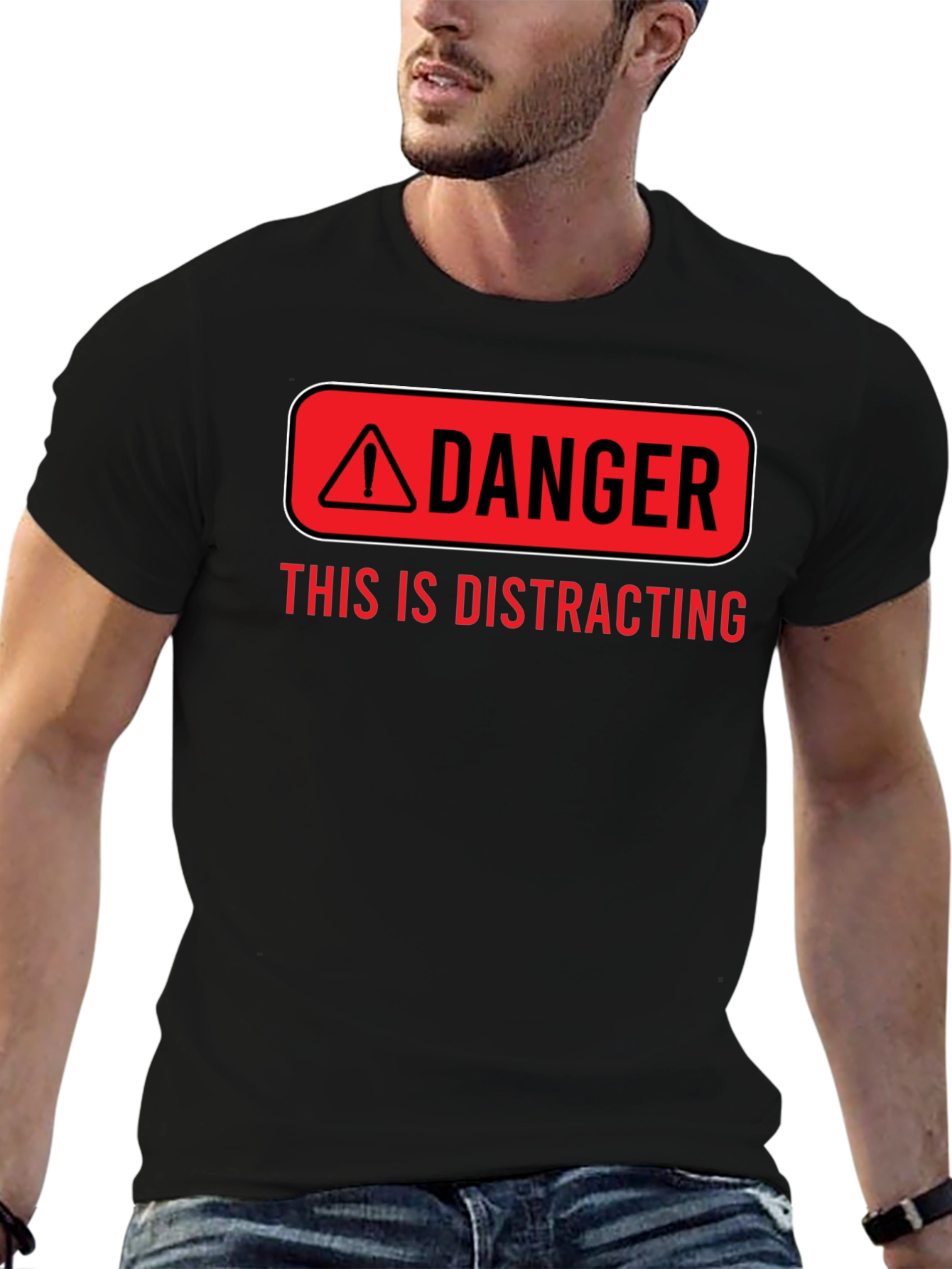 Danger Distracting Mens Graphic T-Shirt