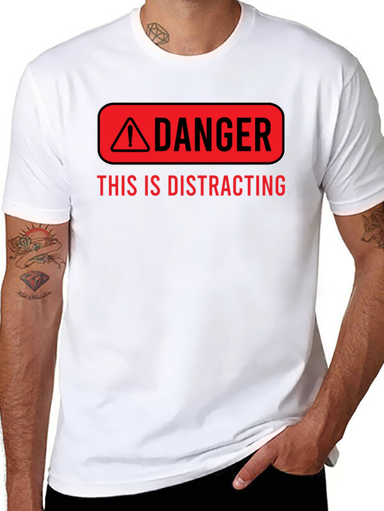 Danger Distracting Mens Graphic T-Shirt