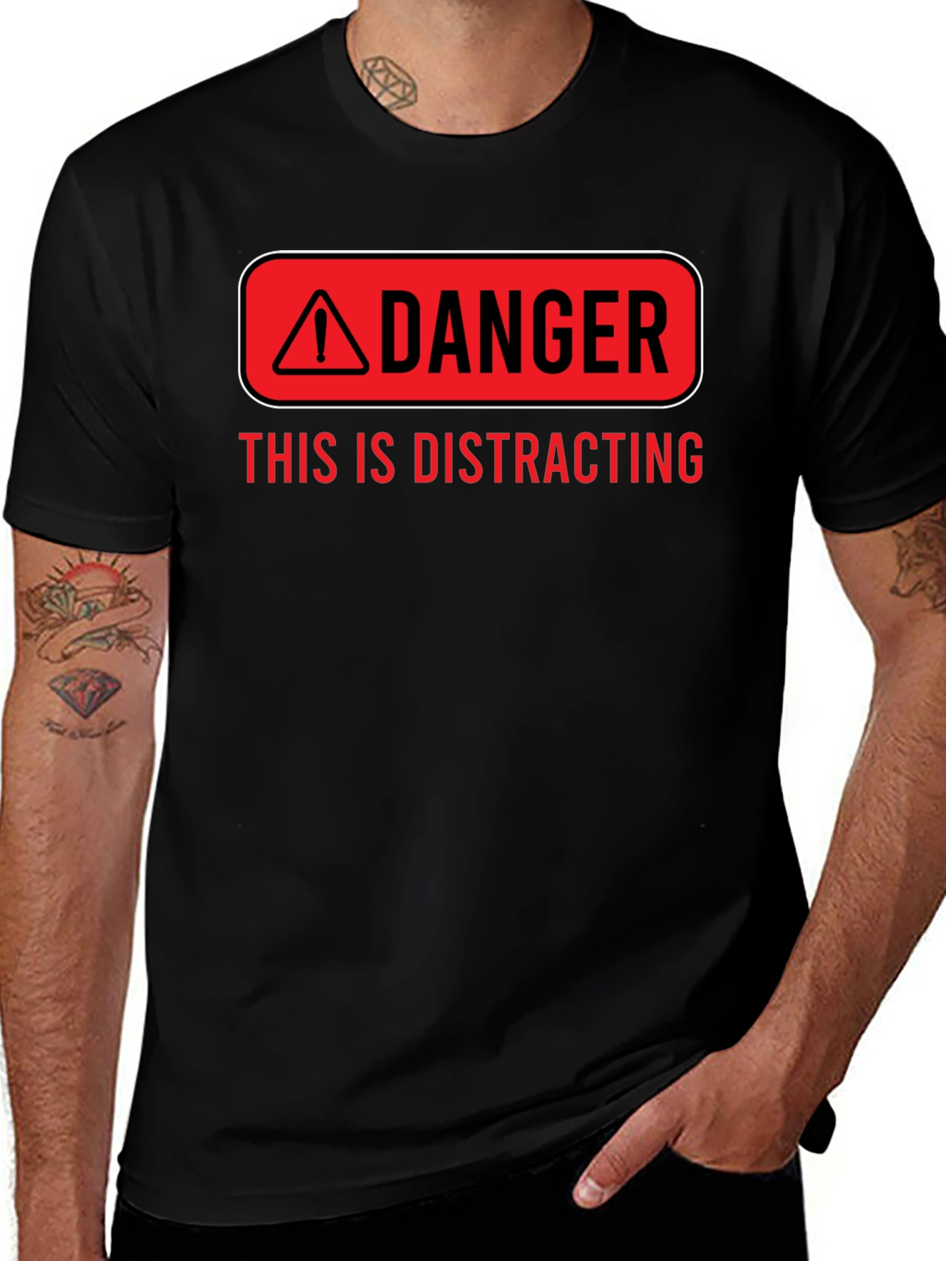 Danger Distracting Mens Graphic T-Shirt