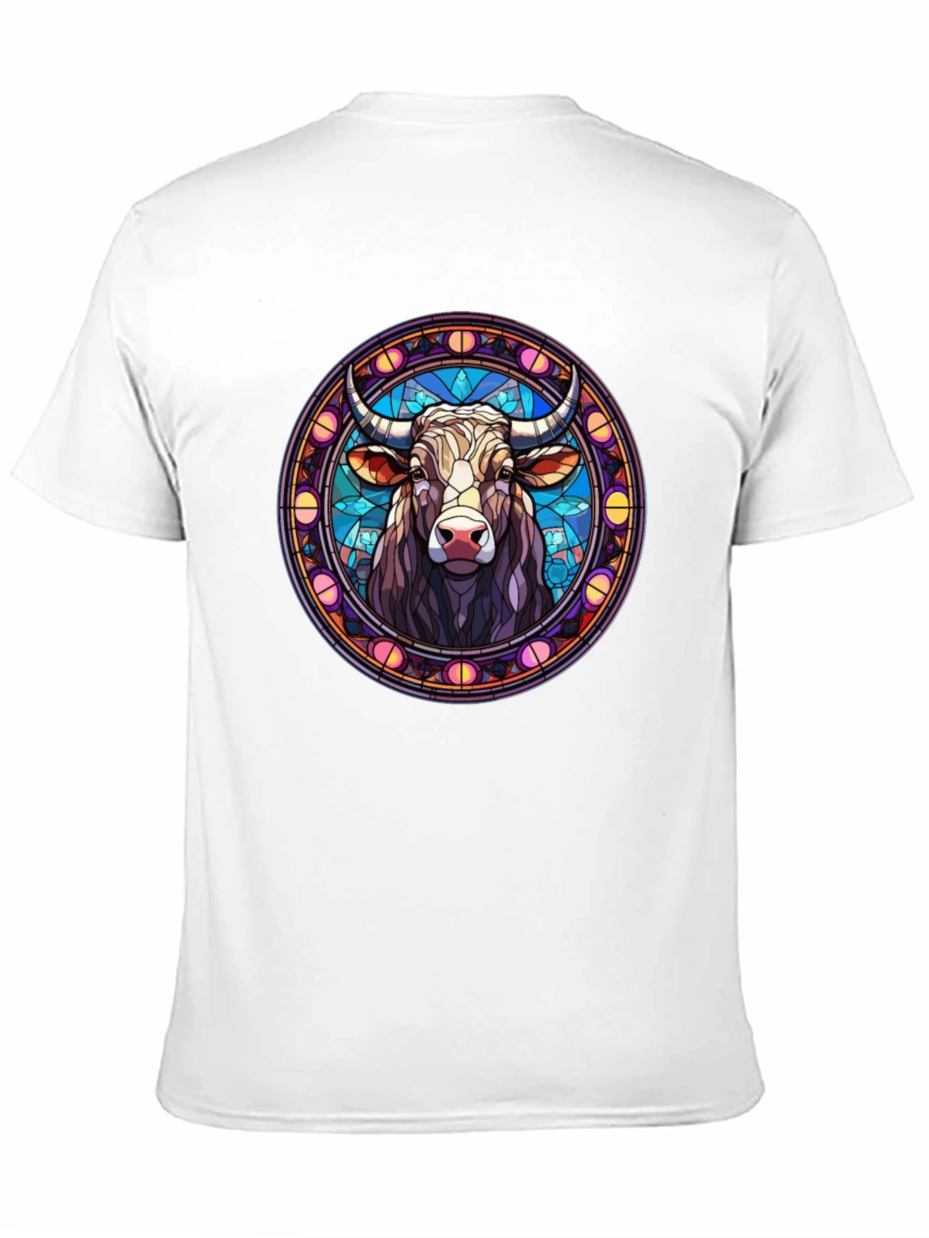 Bull Taurus Zodiac Stained Glass T-Shirt