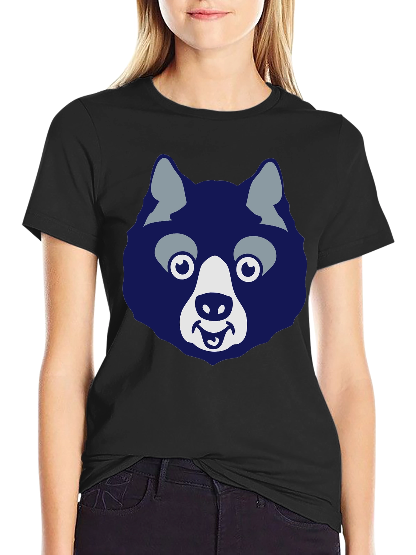 Funny Husky Graphic Tee - Mens Black T-Shirt
