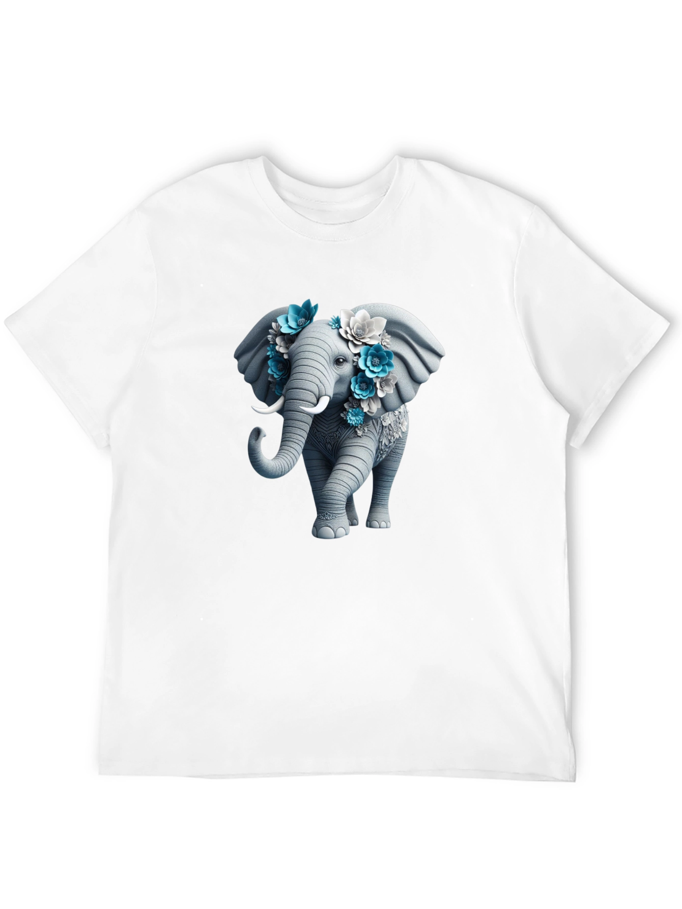 Floral Elephant Graphic Tee - Unique Design