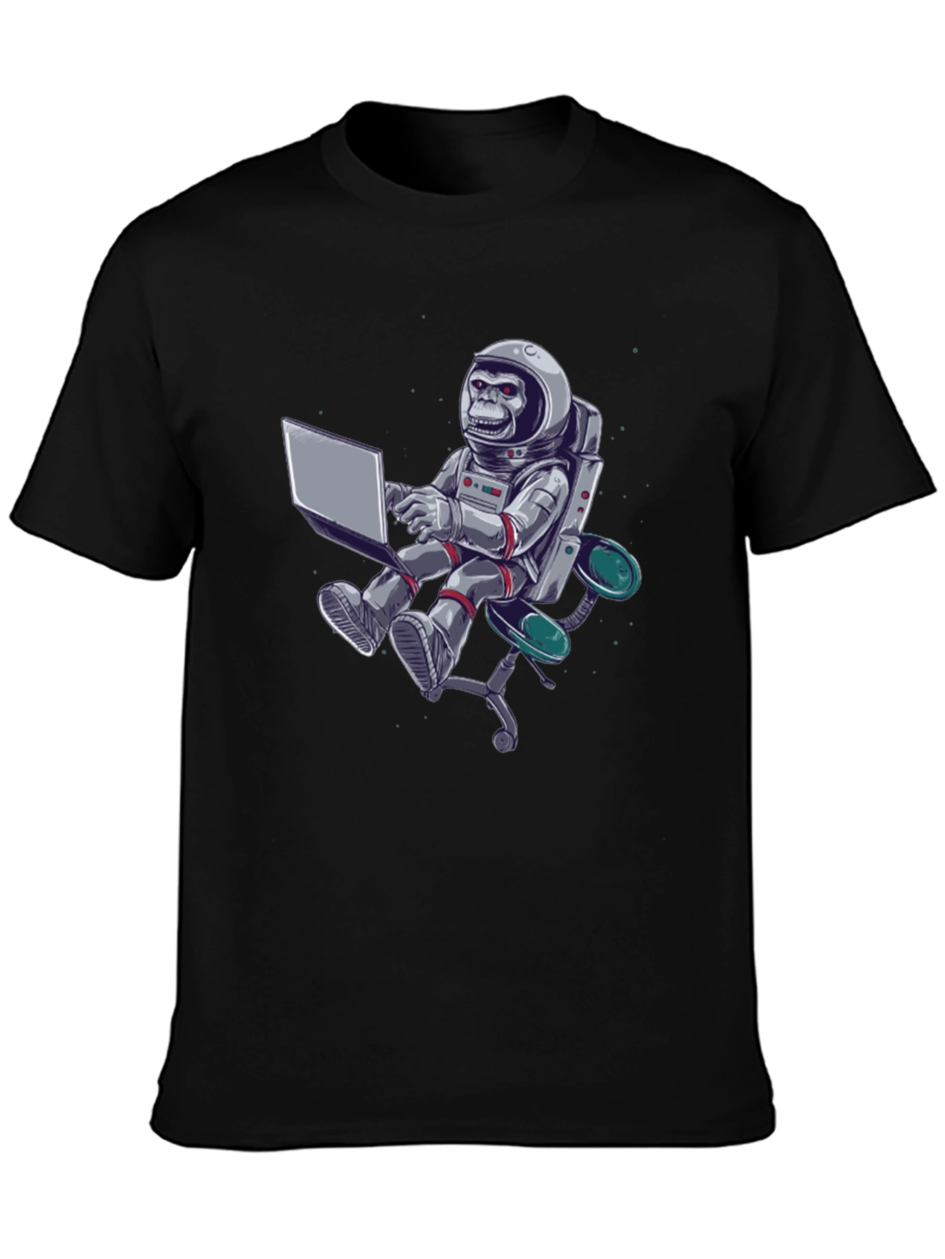 Astronaut Monkey Laptop Graphic Tee