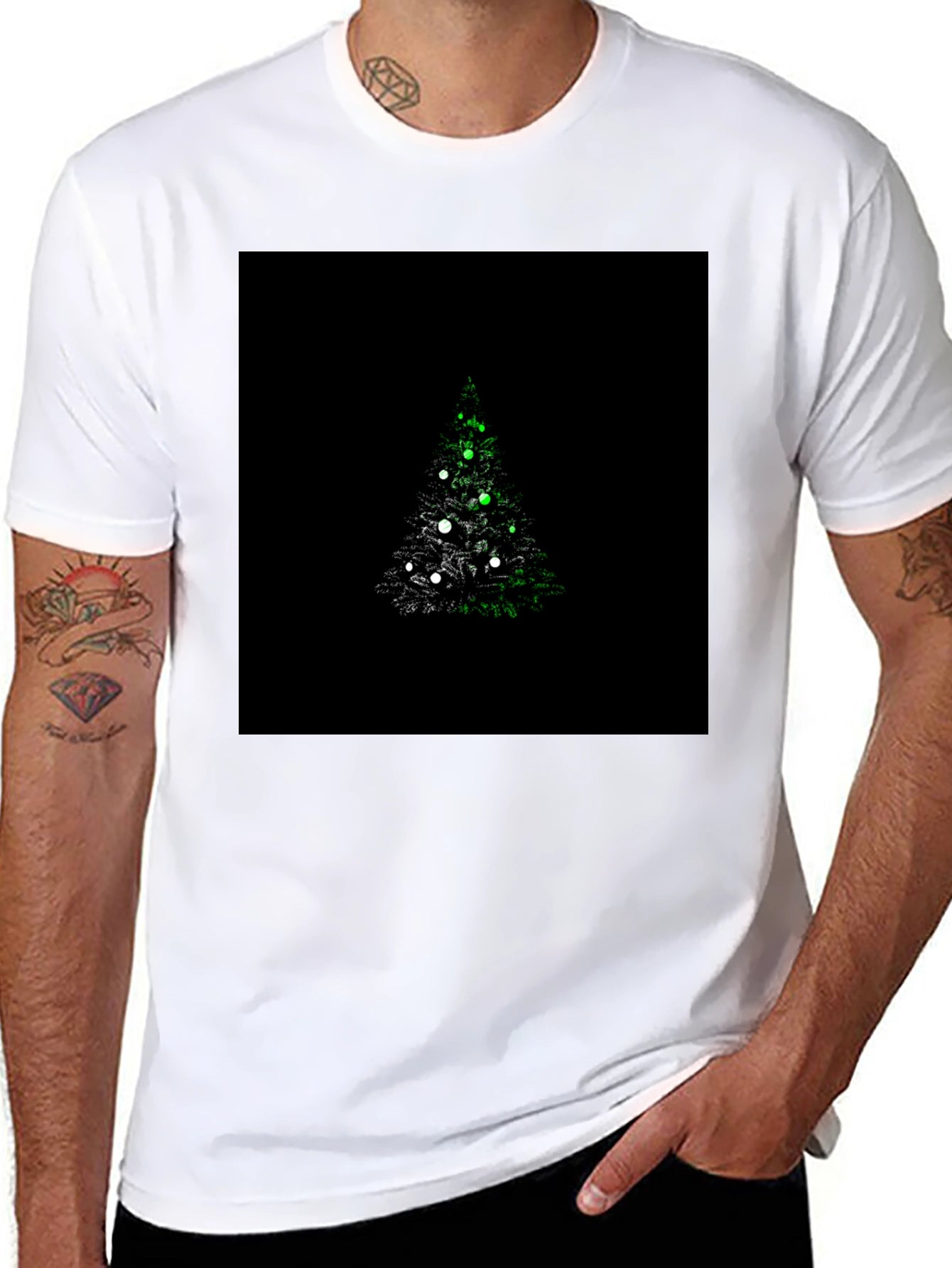 Christmas Tree Graphic Black T-Shirt