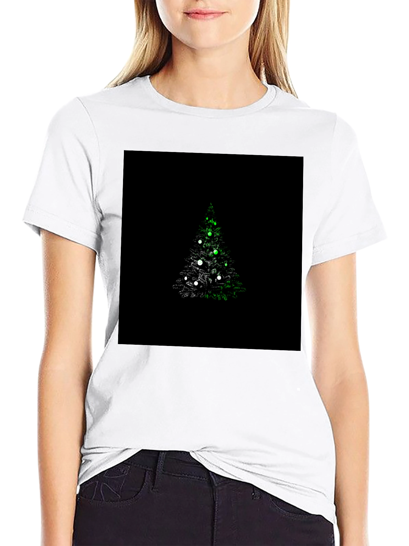 Christmas Tree Graphic Black T-Shirt