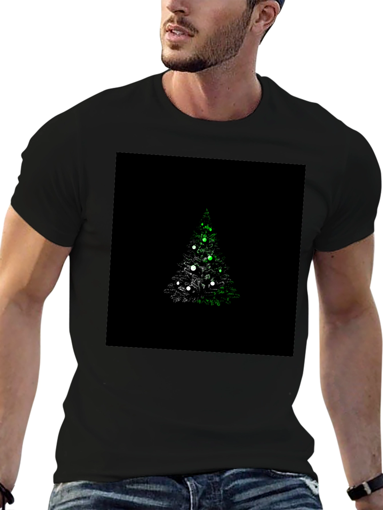 Christmas Tree Graphic Black T-Shirt