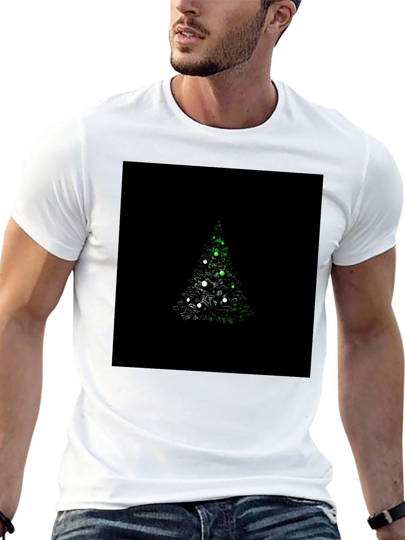 Christmas Tree Graphic Black T-Shirt