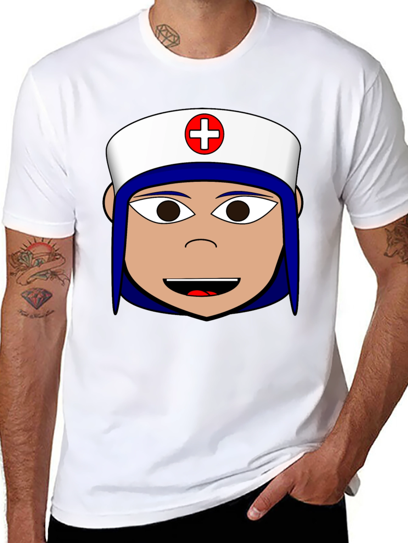 Cartoon Nurse T-Shirt - Unique Graphic Tee